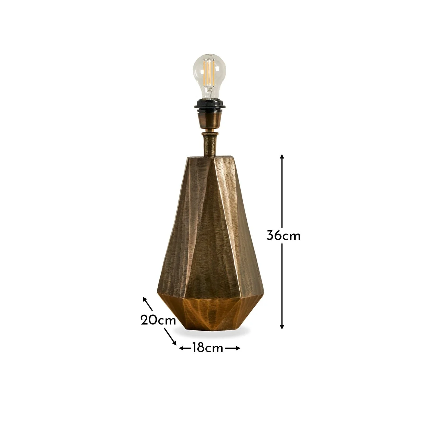 Outlet - Elcombe 36cm Metal Lamp Base - Bronze - Image 7