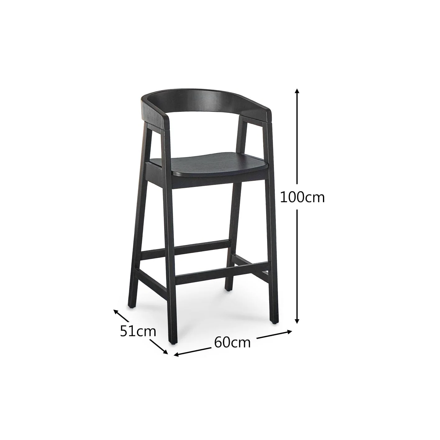 Ella Black Oak Bar Stool - Image 6