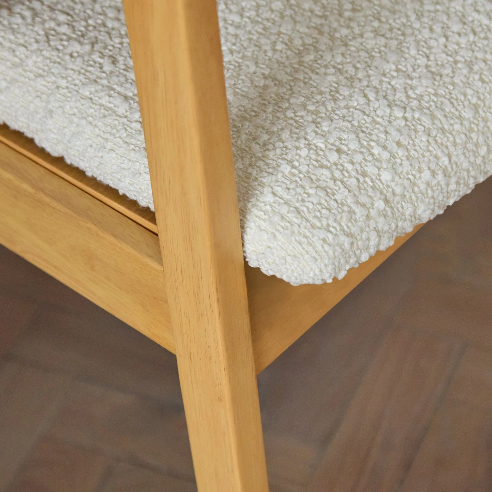 Outlet - Ella Boucle Dining Armchairs - Set of 2 - Pale Oak Legs - Image 4