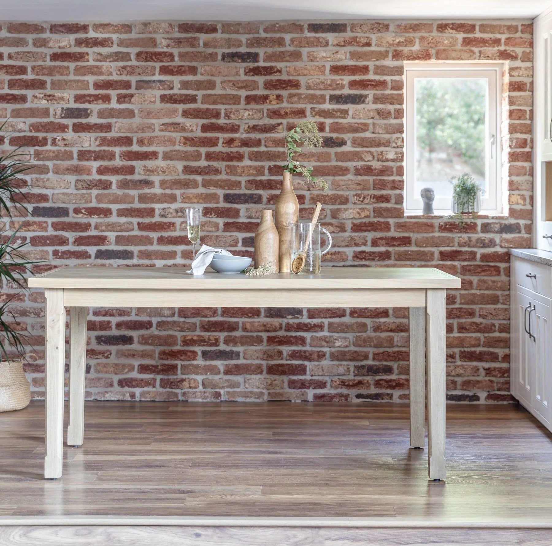 Outlet - Ella Pale Oak Wood Parquet Dining Table