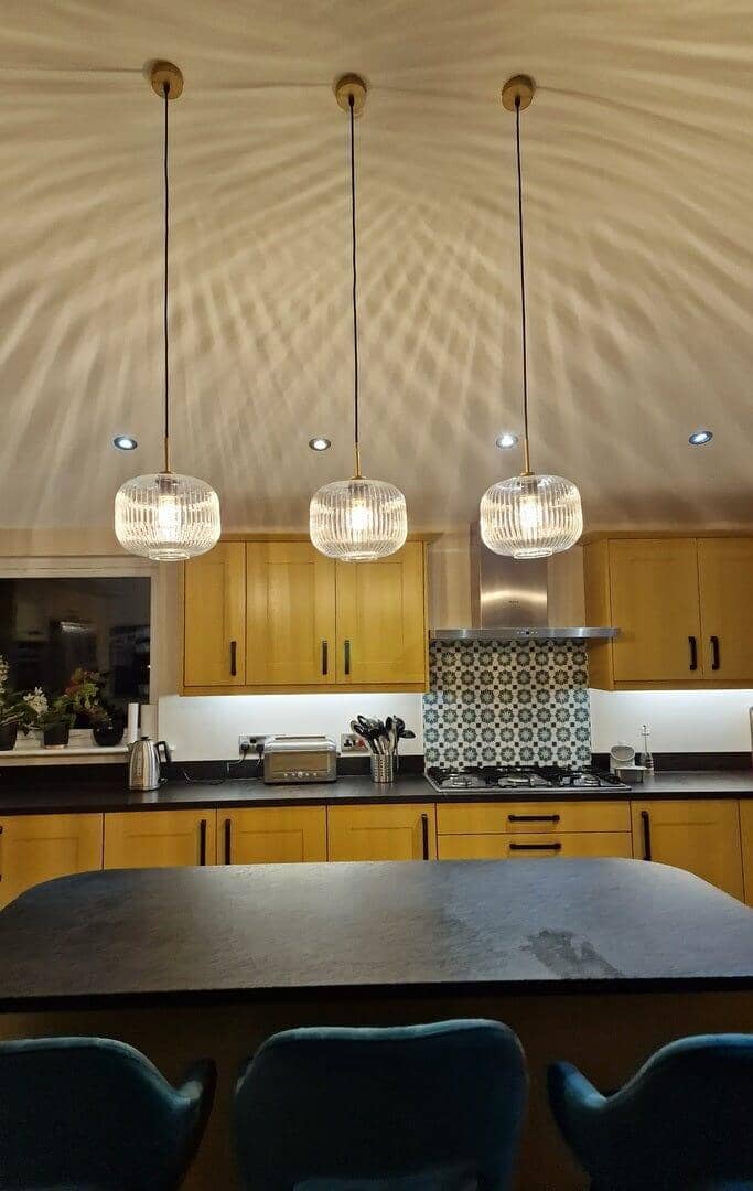 Outlet - Smoked Fluted Glass & Chrome Pendant Light - Image 3