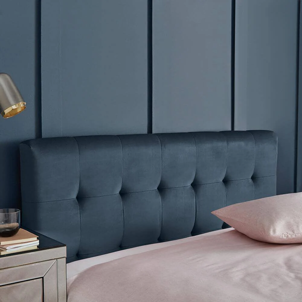 Outlet - Elle King Size Ottoman Bed - Blue Velvet - Image 4