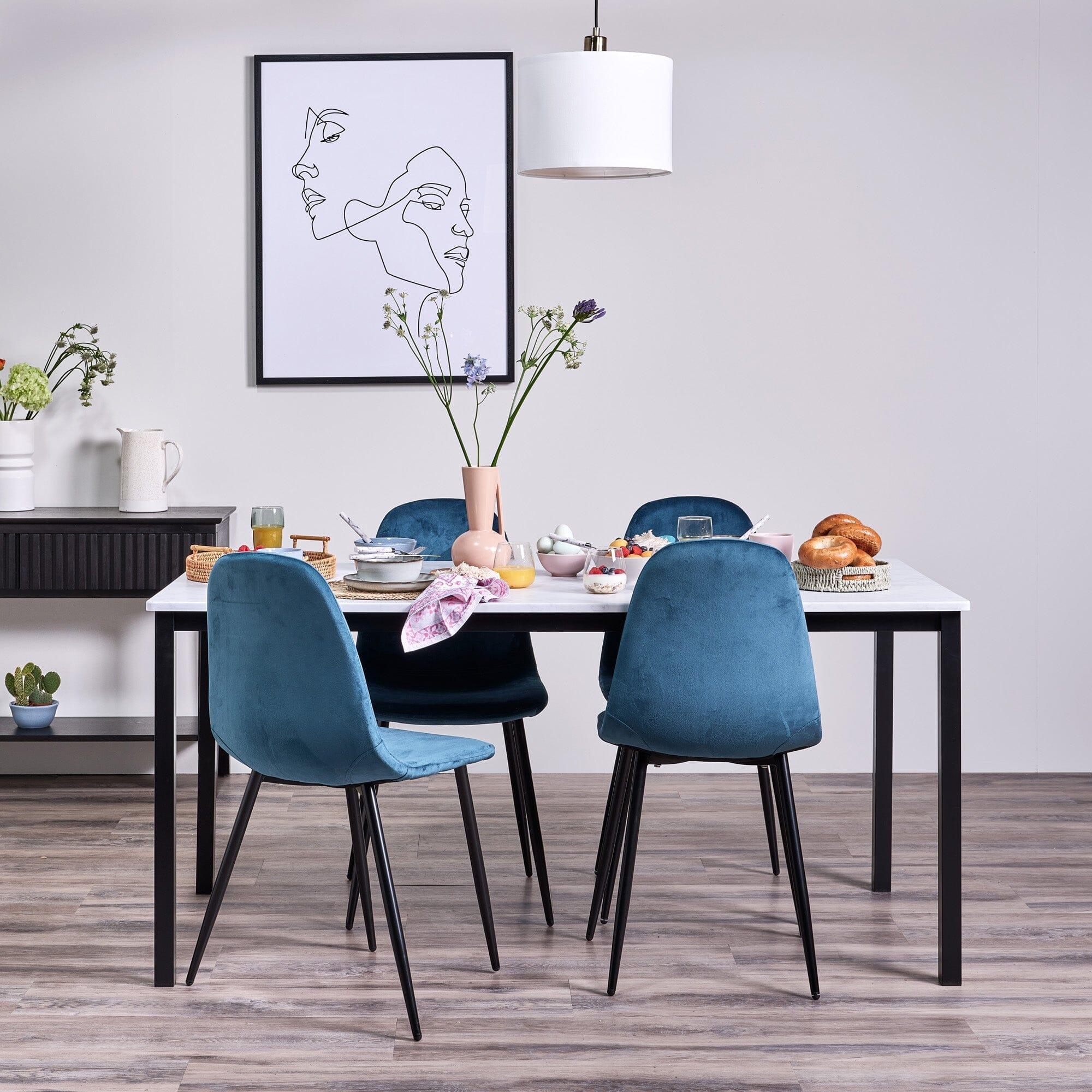 Outlet - Ellis Dining Chairs - Set of 2 - Teal & Black