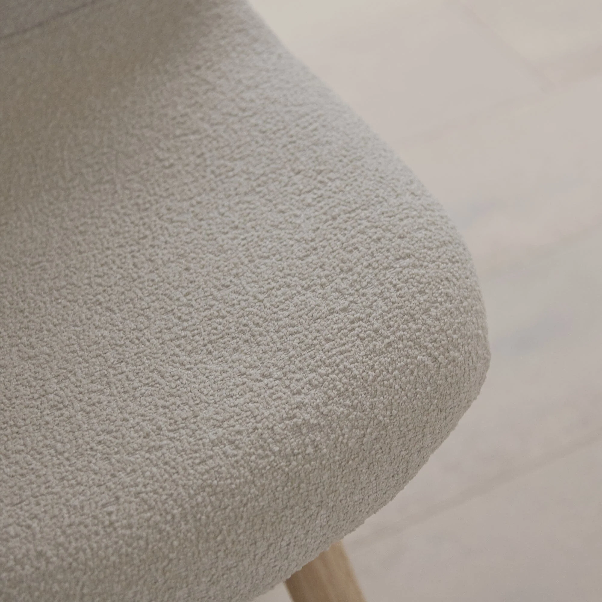 Ellis Light Beige Boucle Dining Chairs - Set of 2 - Whitewash Oak Legs - Image 7