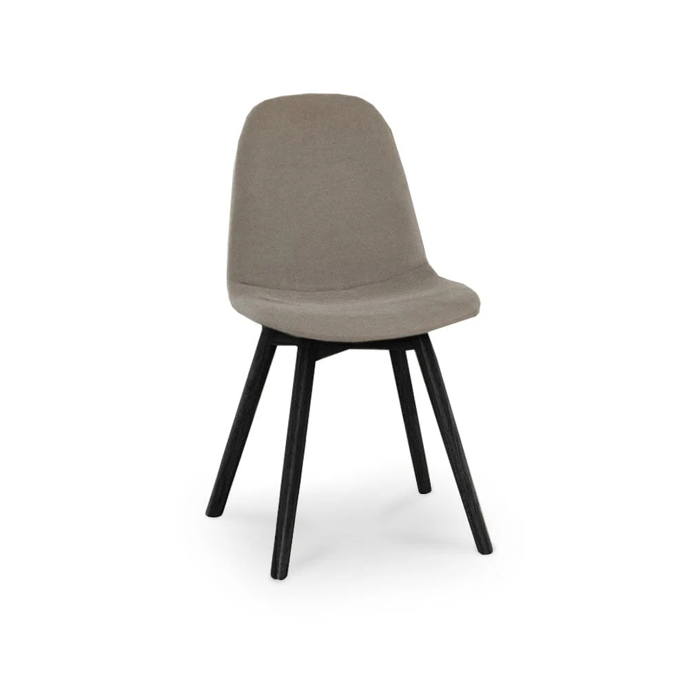 Ellis Soft Beige Dining Chairs - Set of 2 - Black Oak Legs - Image 6