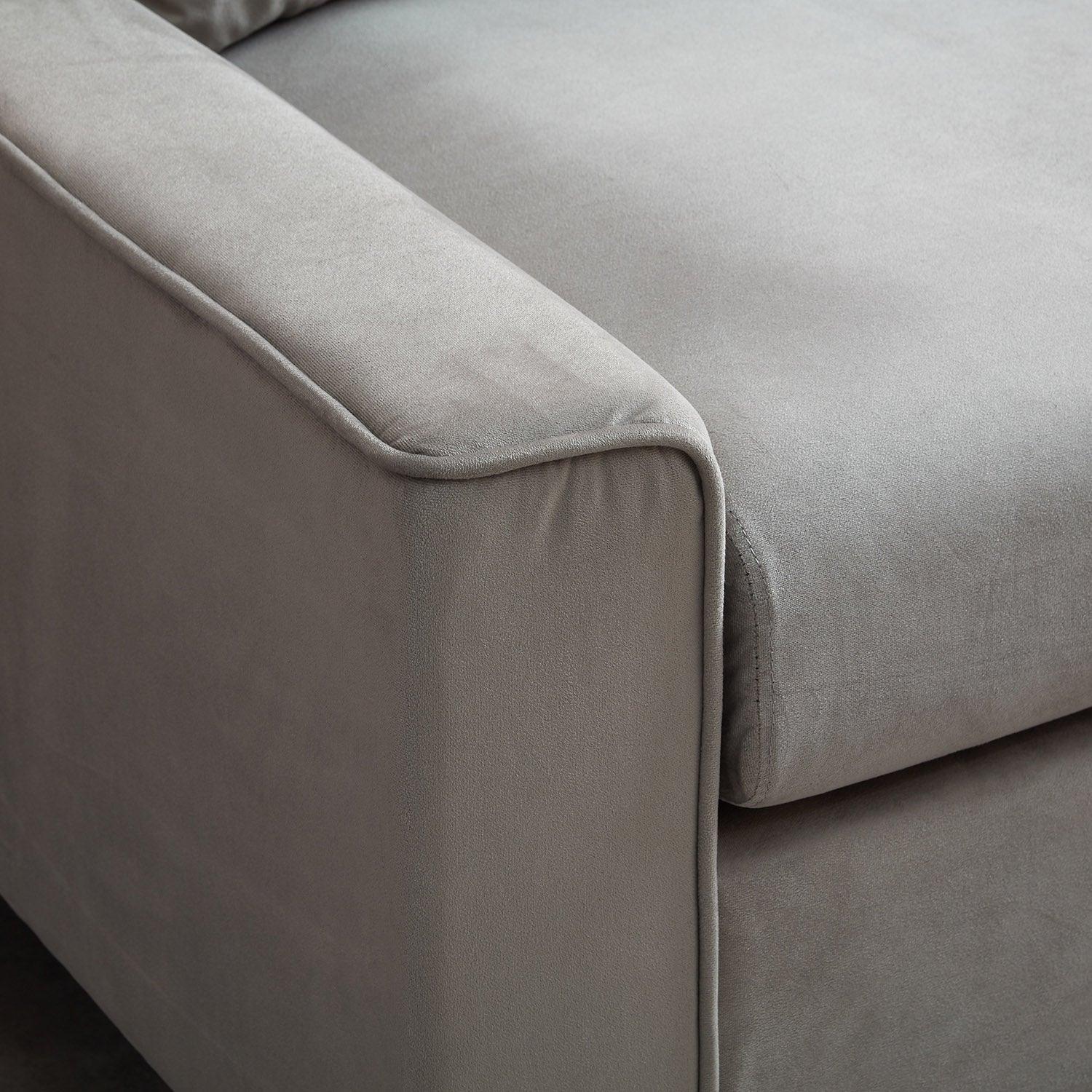 Outlet - Elodie 2 seater sofa – grey velvet - modern - Image 2