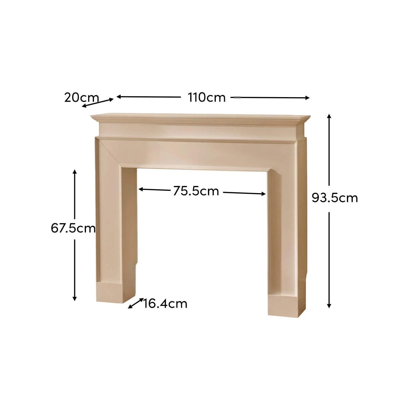 Ember 110cm Fireplace Surround - Snow White - Image 12