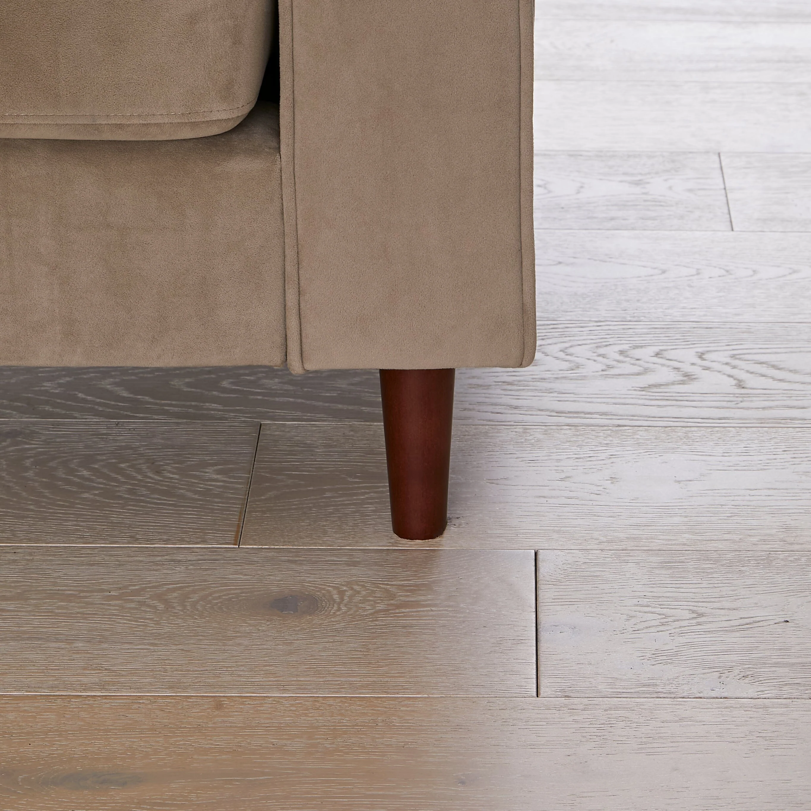 Outlet - Emily 3 Seater Sofa - Driftwood with Dark Oak Legs - Image 5