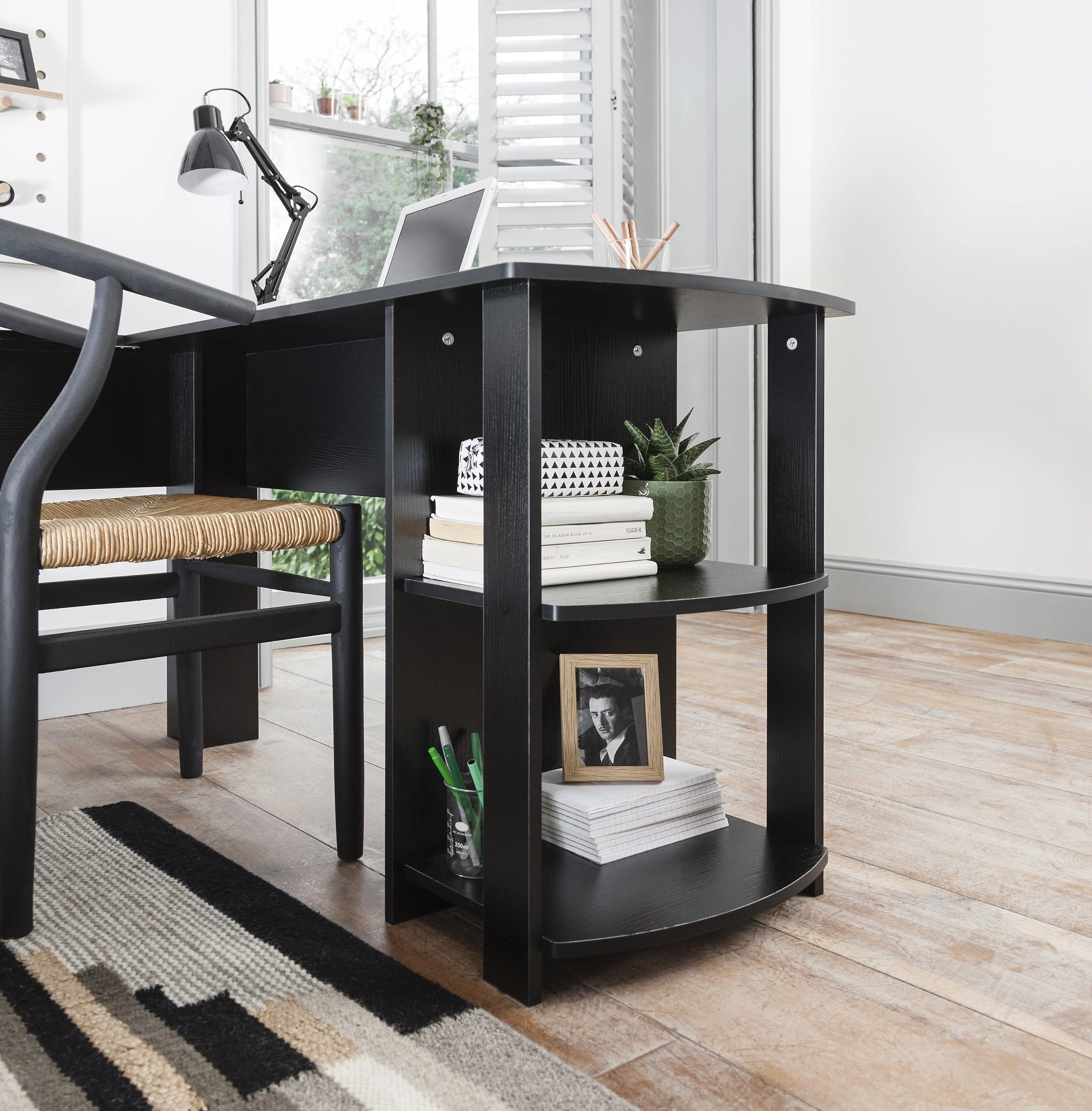 Outlet - Essie L Shaped Desk In Black - Image 4