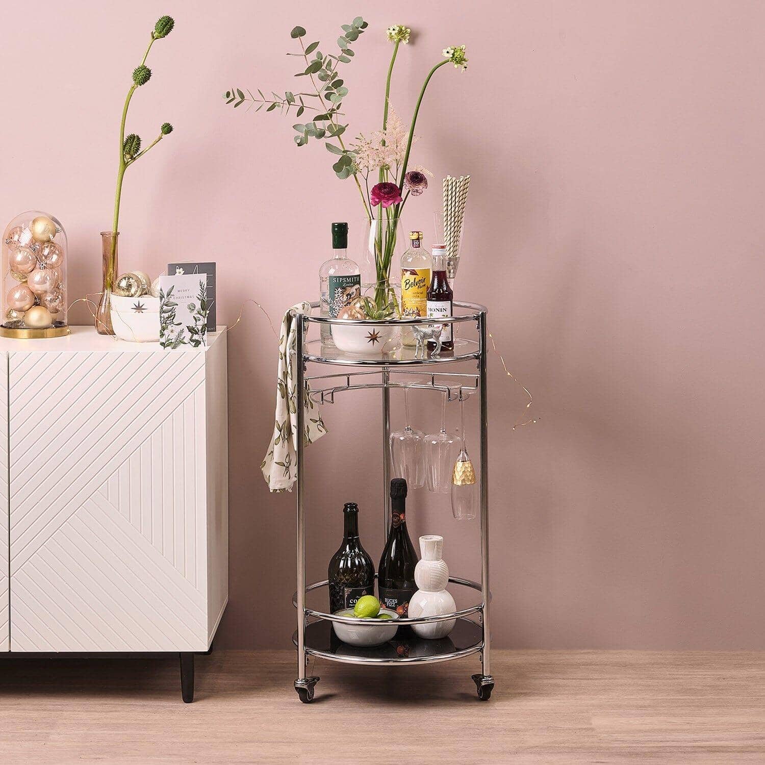Outlet - Evelyn Drinks Trolley - Chrome - Image 5