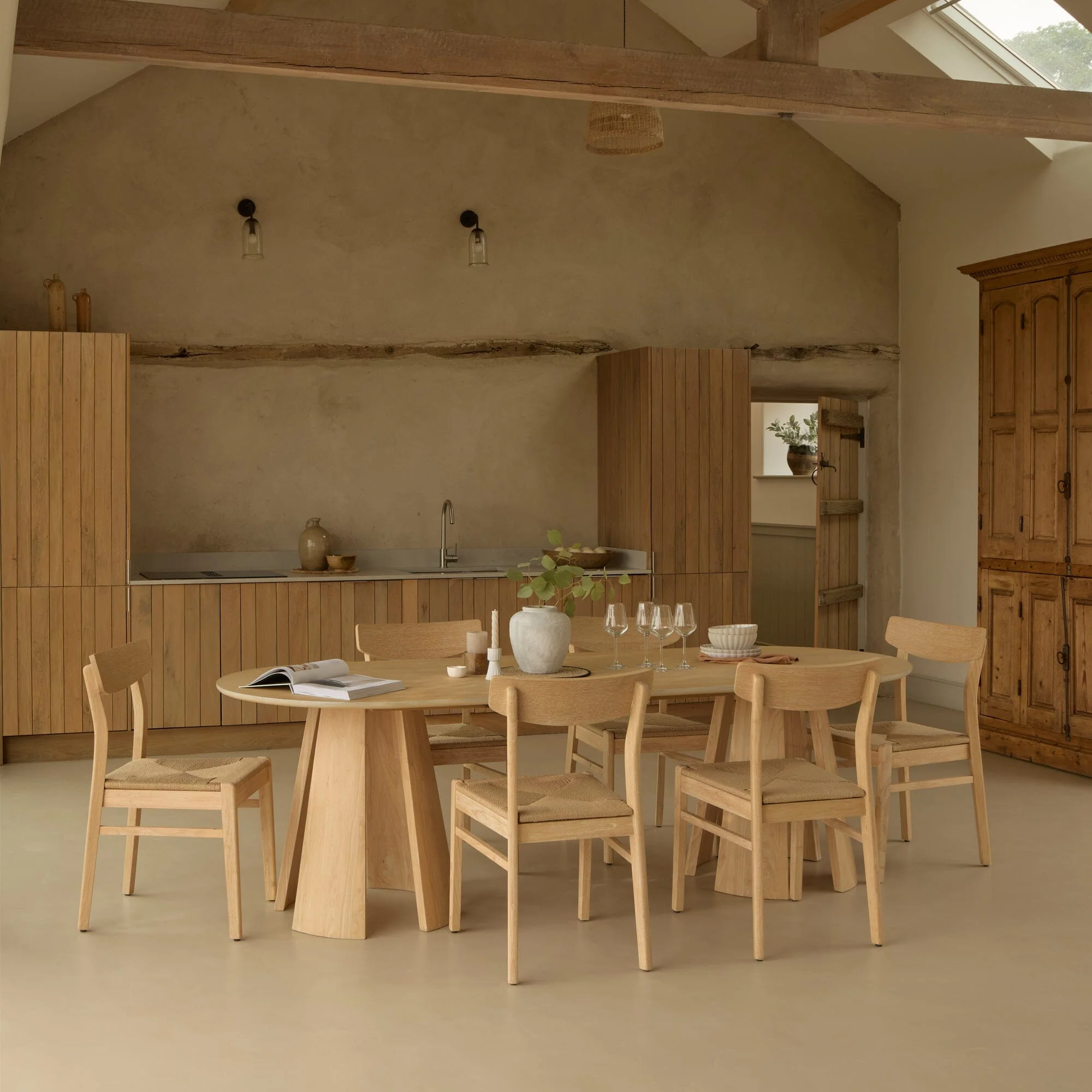 Farren Whitewash Oval Dining Table - Image 2