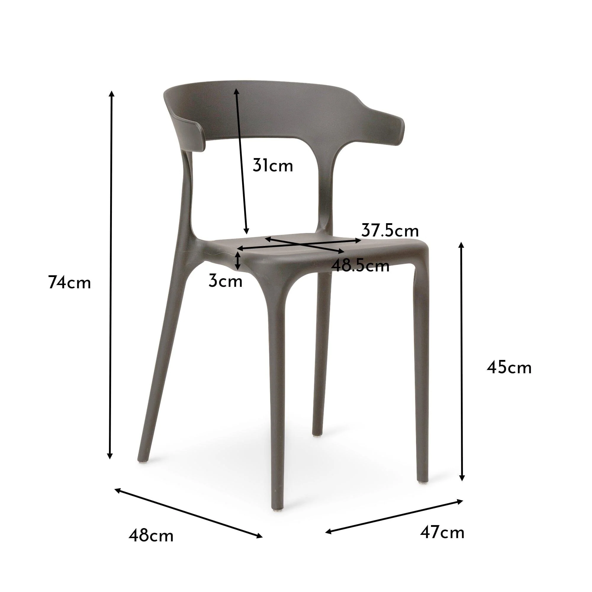 Outlet - Finn Dining Chairs - Set of 4 - Grey - Image 9