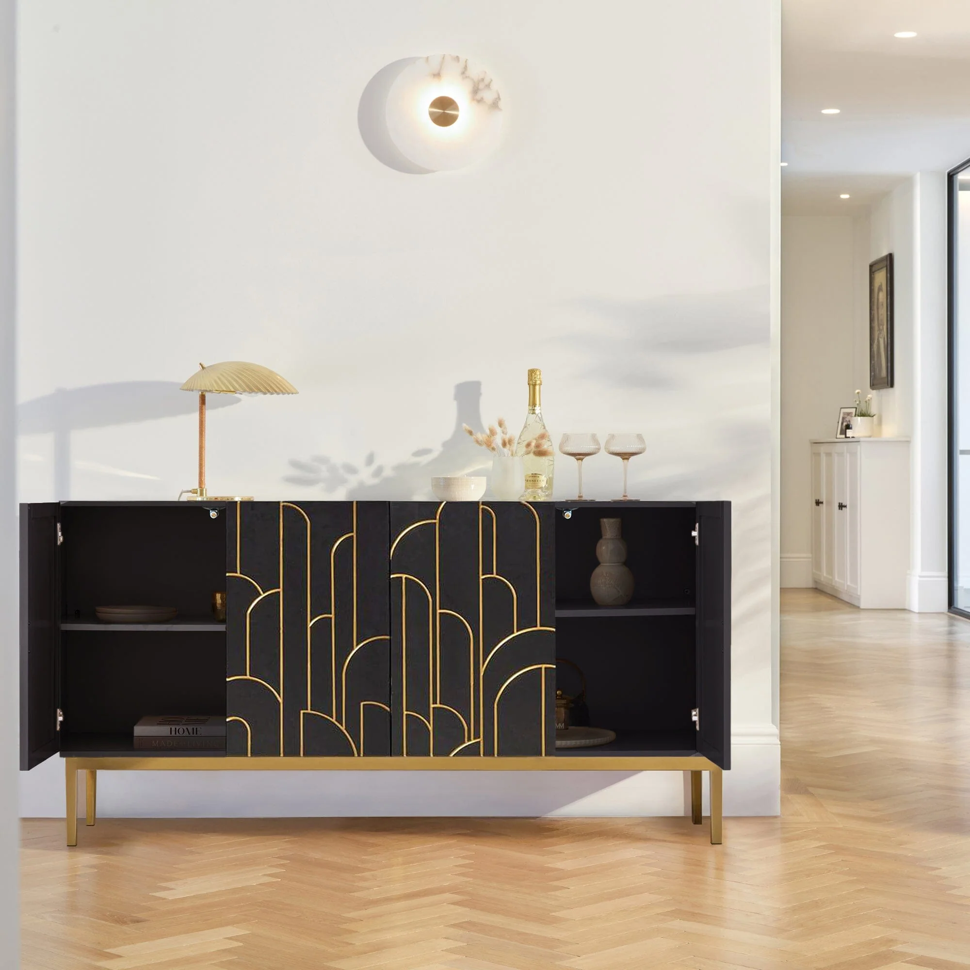 Gatsby Large 4 Door Sideboard - Noir Black - Image 2