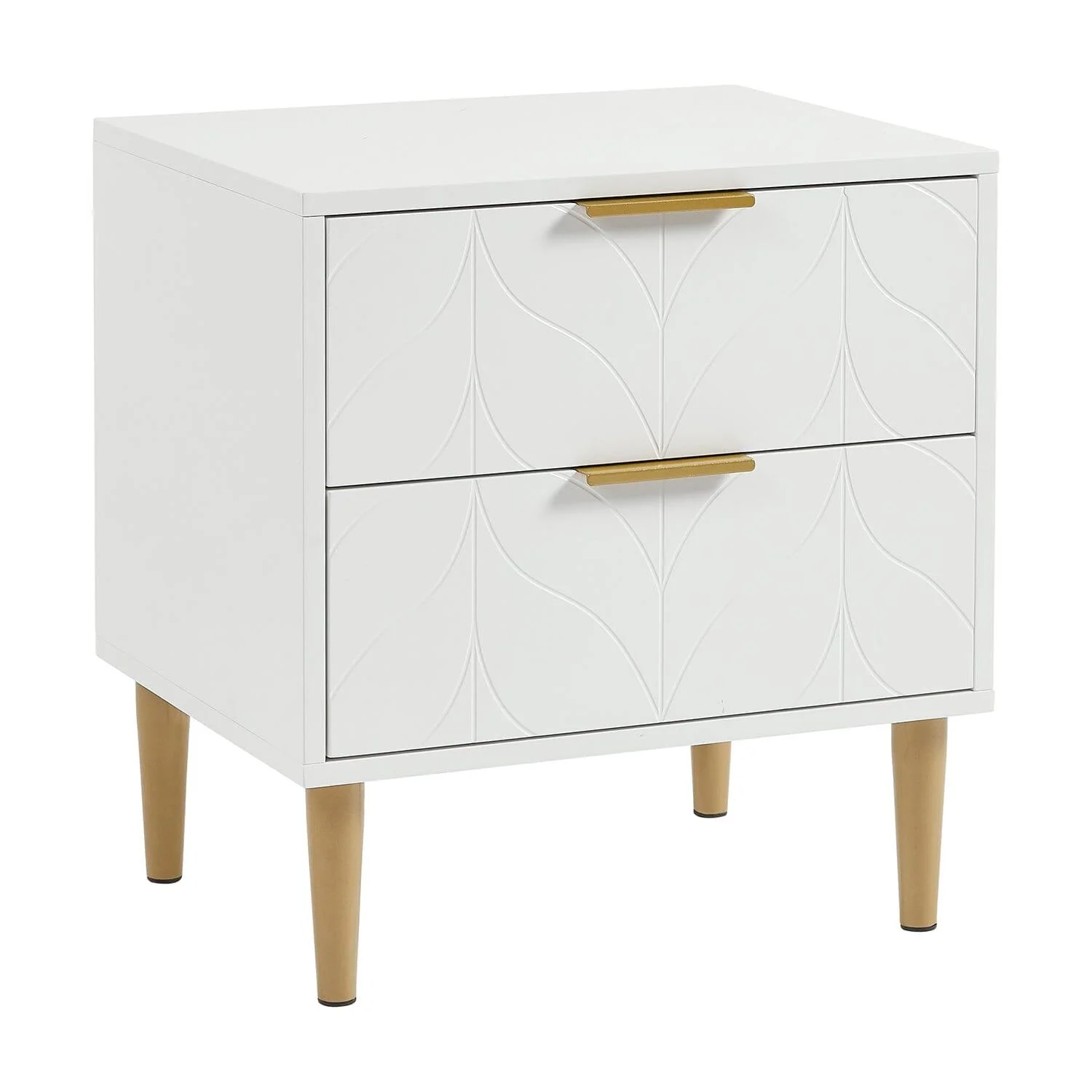 Outlet - Gloria bedside table - white and brass effect - Image 5