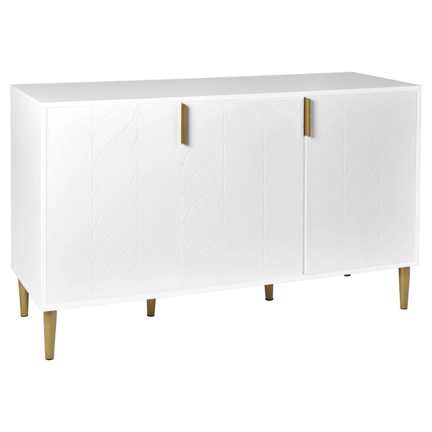 Outlet - Gloria sideboard - white and brass effect - Image 6