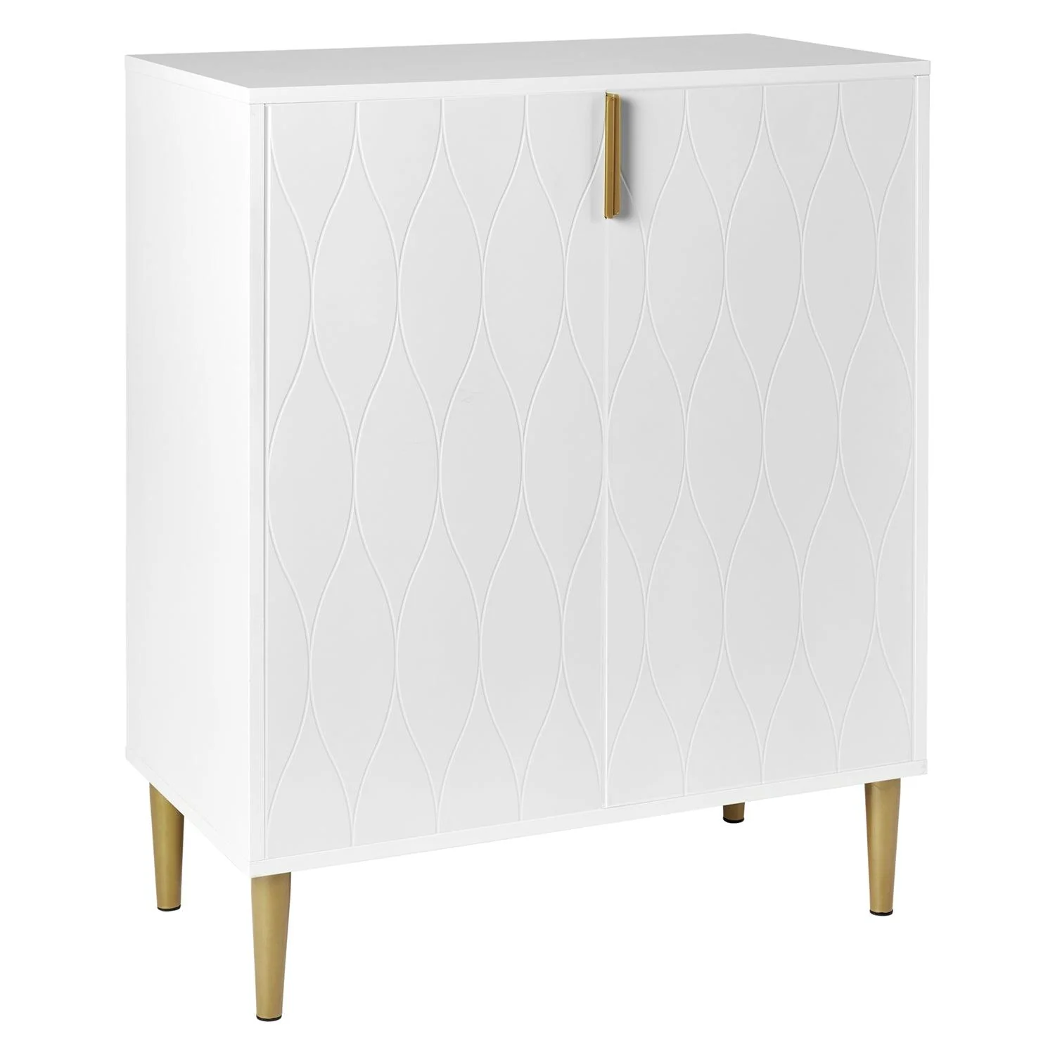 Outlet - Gloria Small Sideboard - White & Brass Effect - Image 4