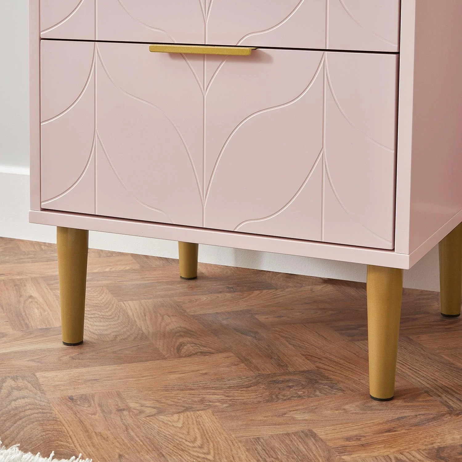 Outlet - Gloria Tallboy - Blush Pink & Brass Effect - Image 2
