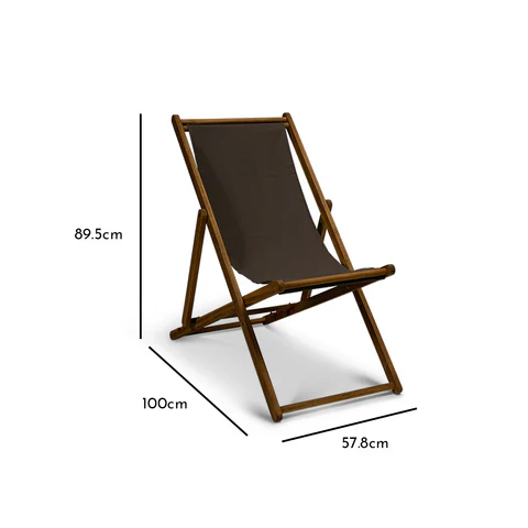 Outlet - Harbour Wooden Garden Deck Chair - Red - Image 2