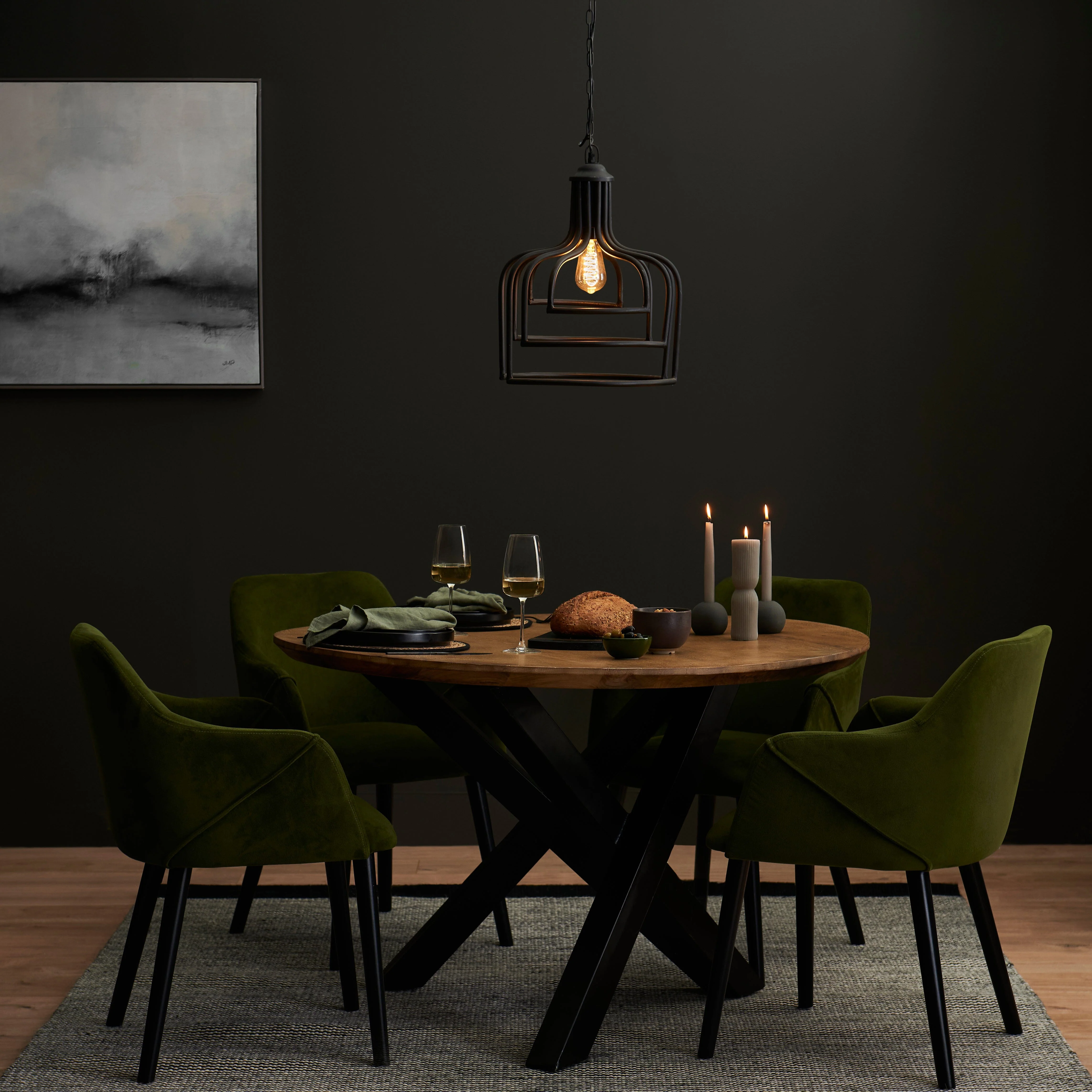 Outlet - Hatherden 44.5cm Metal Pendant Light, Black - Image 2