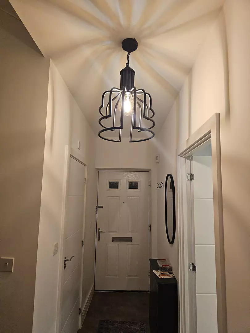 Outlet - Hatherden 44.5cm Metal Pendant Light, Black - Image 3
