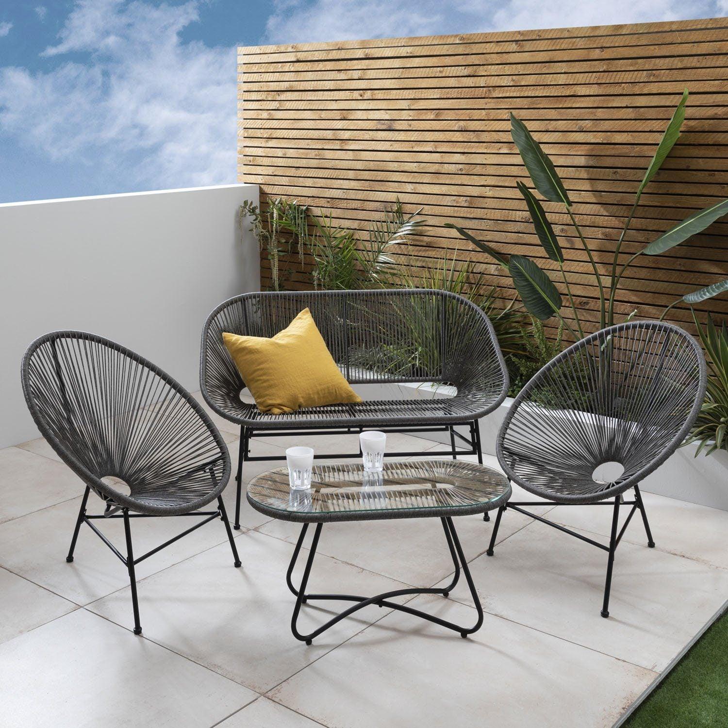 Outlet - Hebe Garden Sofa Set - Grey - Image 2