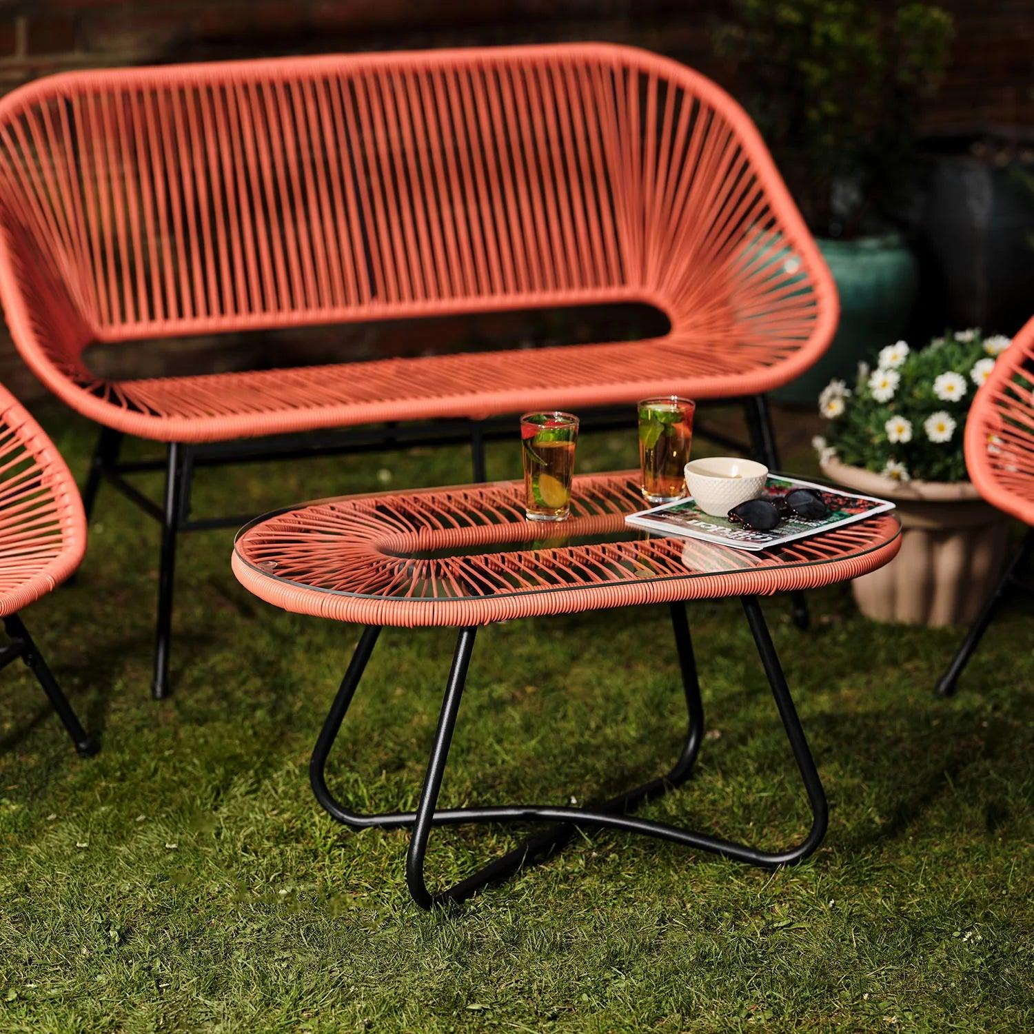 Outlet - Hebe Garden Sofa Set - Orange - Image 7