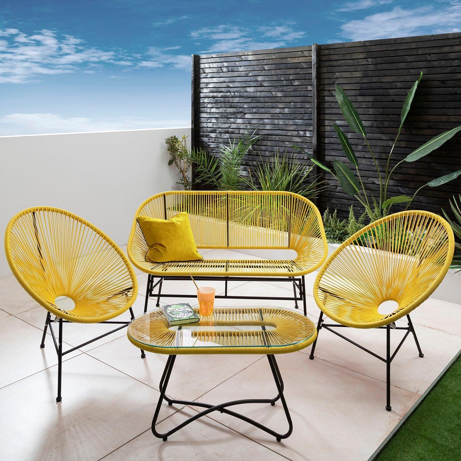 Outlet - Hebe Garden Sofa Set - Yellow - Image 2