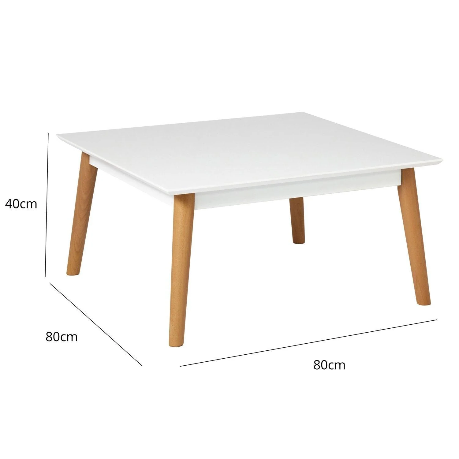 Outlet - Hulra White Coffee Table - Wooden Legs - Image 6