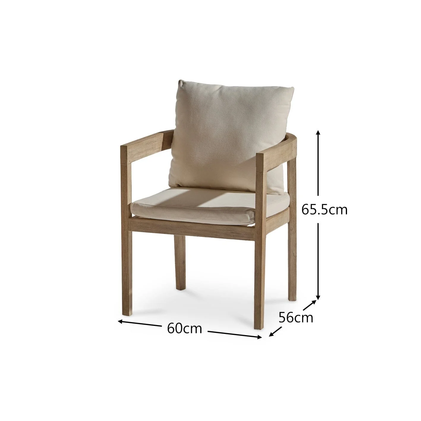 Outlet - Imani Wooden Garden Chairs - Set of 2 - Brushed Light Acacia - Image 10