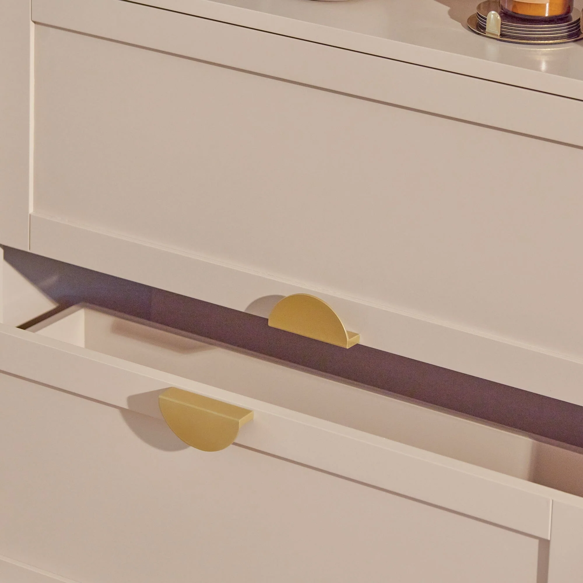 Outlet - Ines Taupe and Gold Tall Bookcase - Image 4