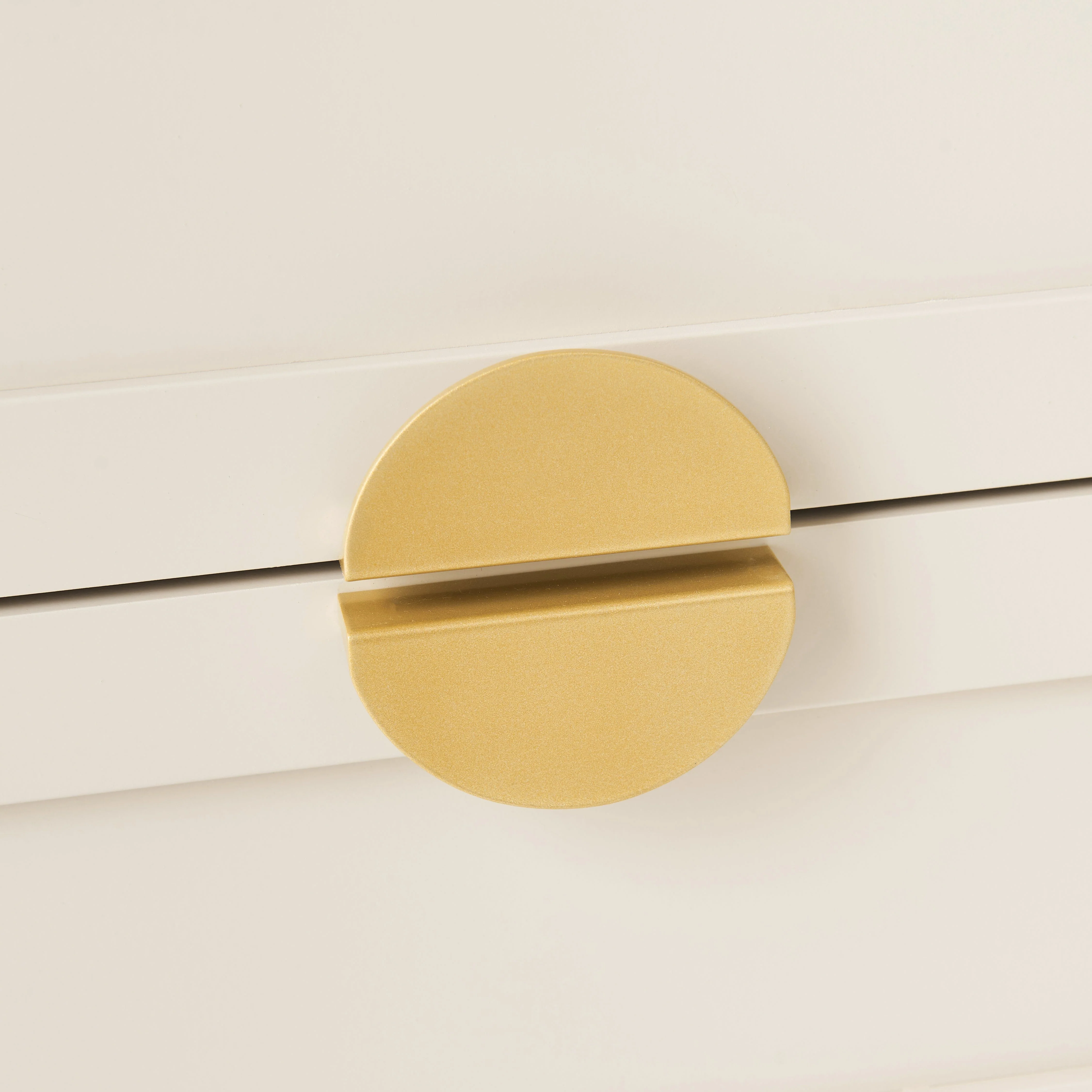 Ines Taupe Bedside Table - Gold Legs - Image 2