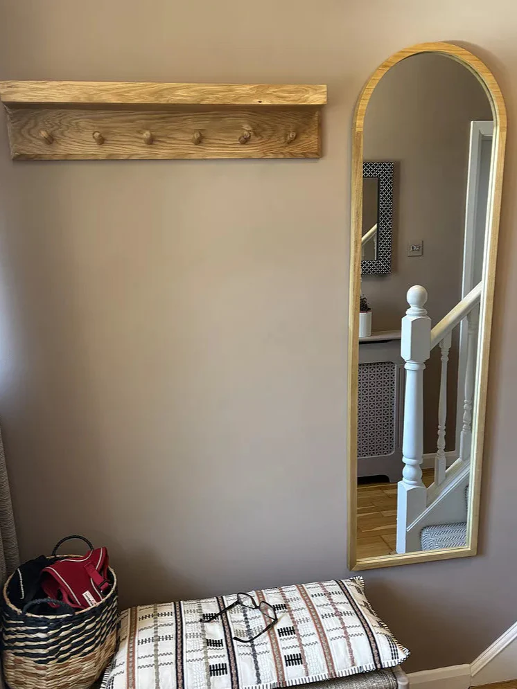 Ingham 140x40cm Wooden Arch Mirror - Natural - Image 5