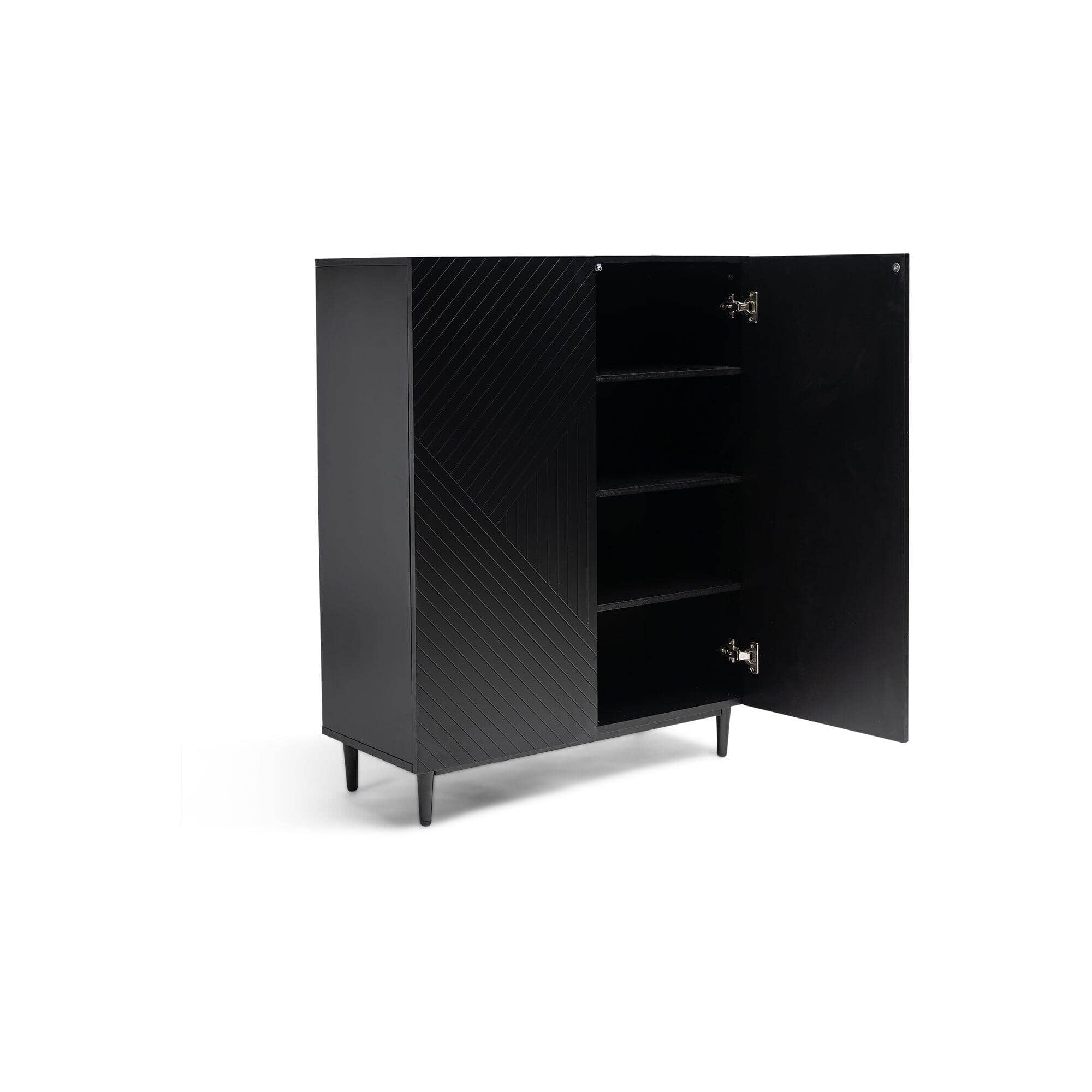 Outlet - Jack Small Shoe Cabinet - Geometric - Black - Image 6