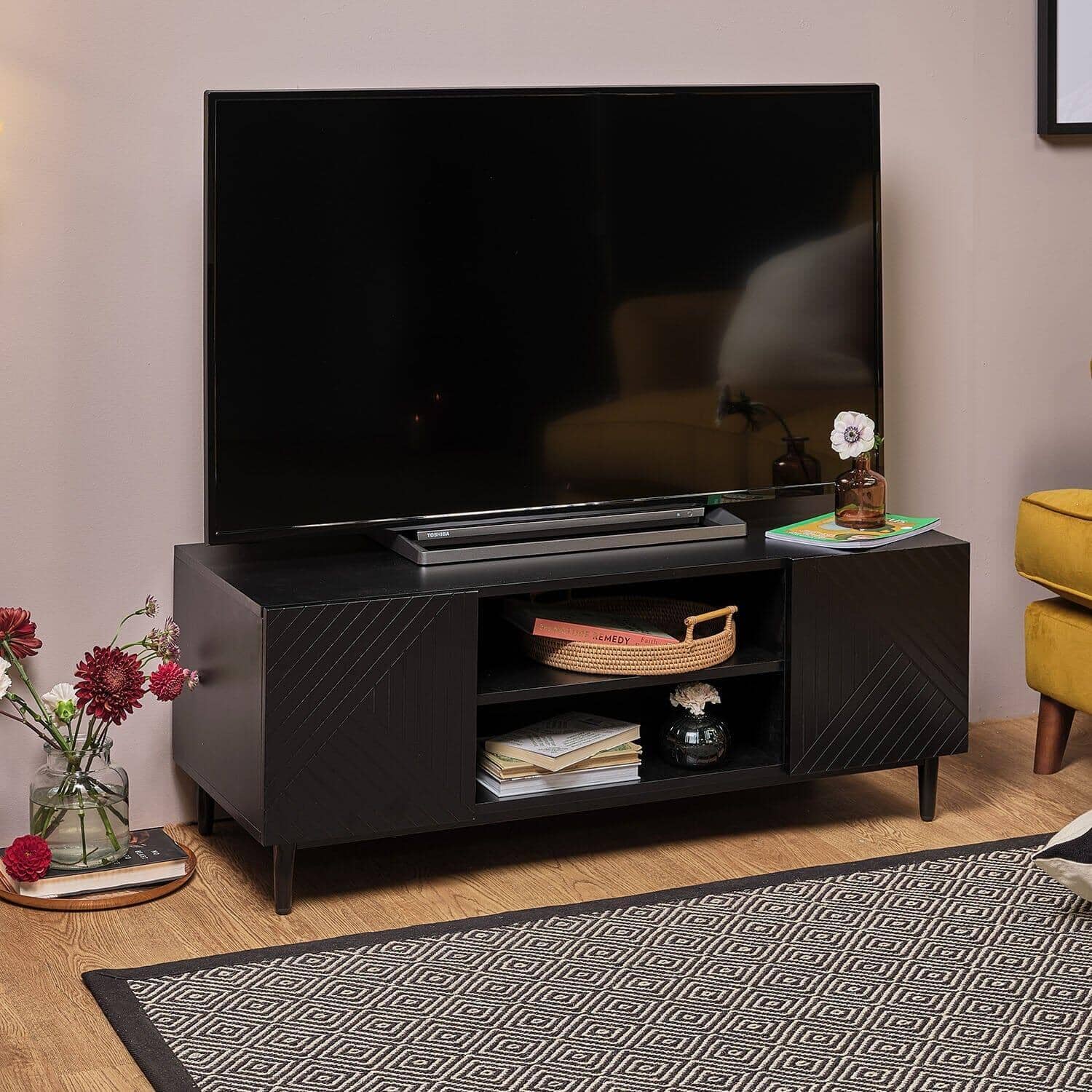 Outlet - Jack TV Unit - Geometric - Black - Image 2