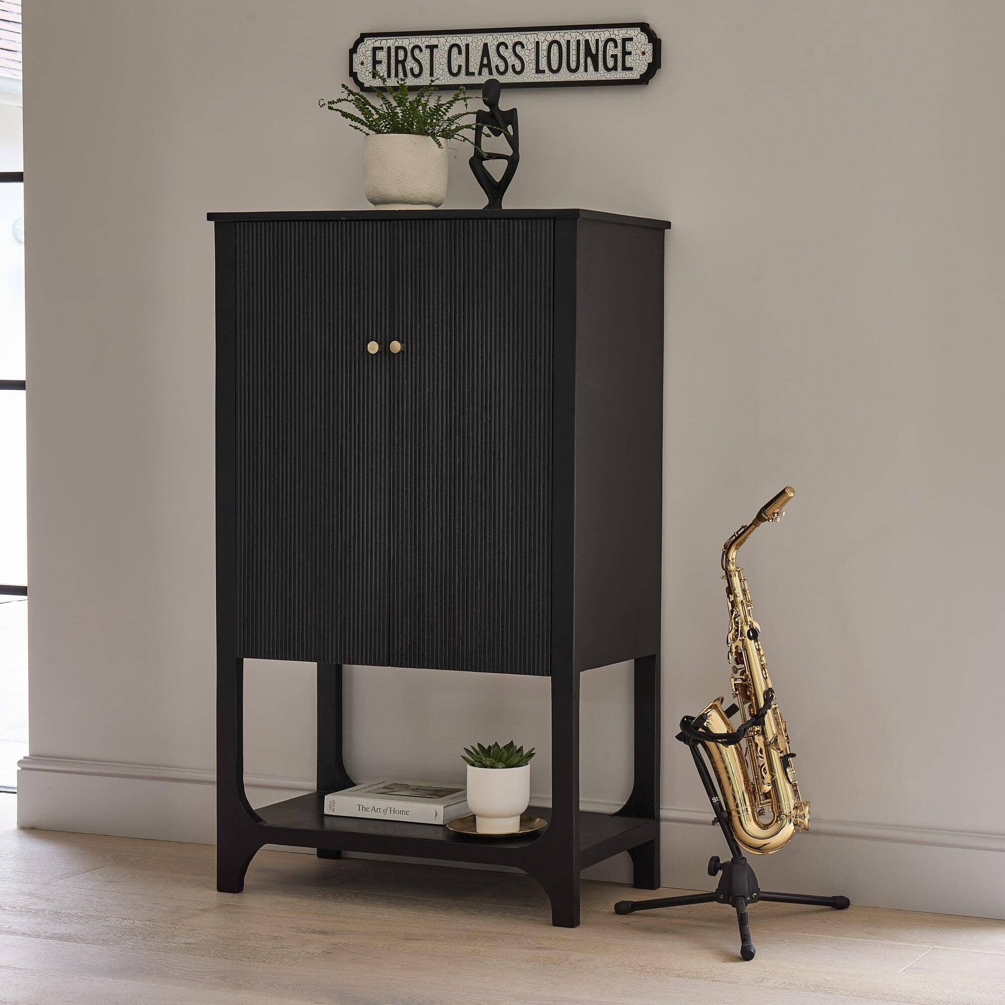 Outlet - Jade 2 Door Tall Cabinet - Black - Image 5