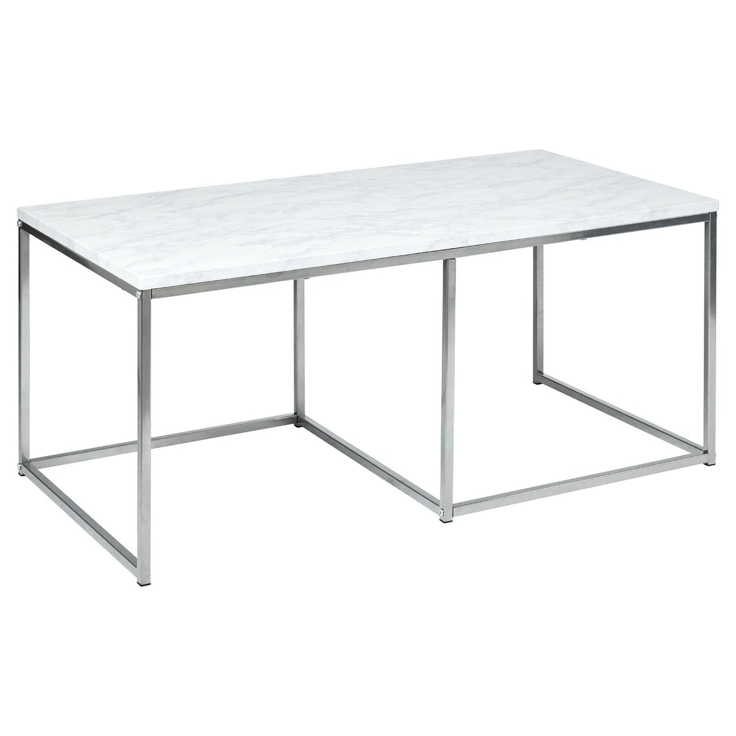 Outlet - Jay Large Coffee Table - Marble Effect & Chrome - Image 6