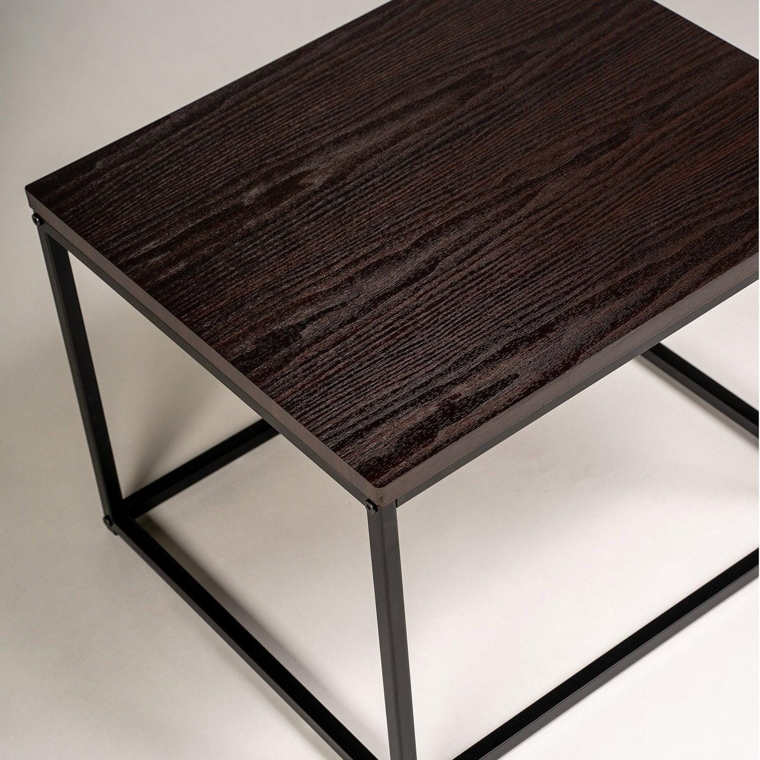Outlet - Jay Side Table - Walnut Effect & Black - Image 5