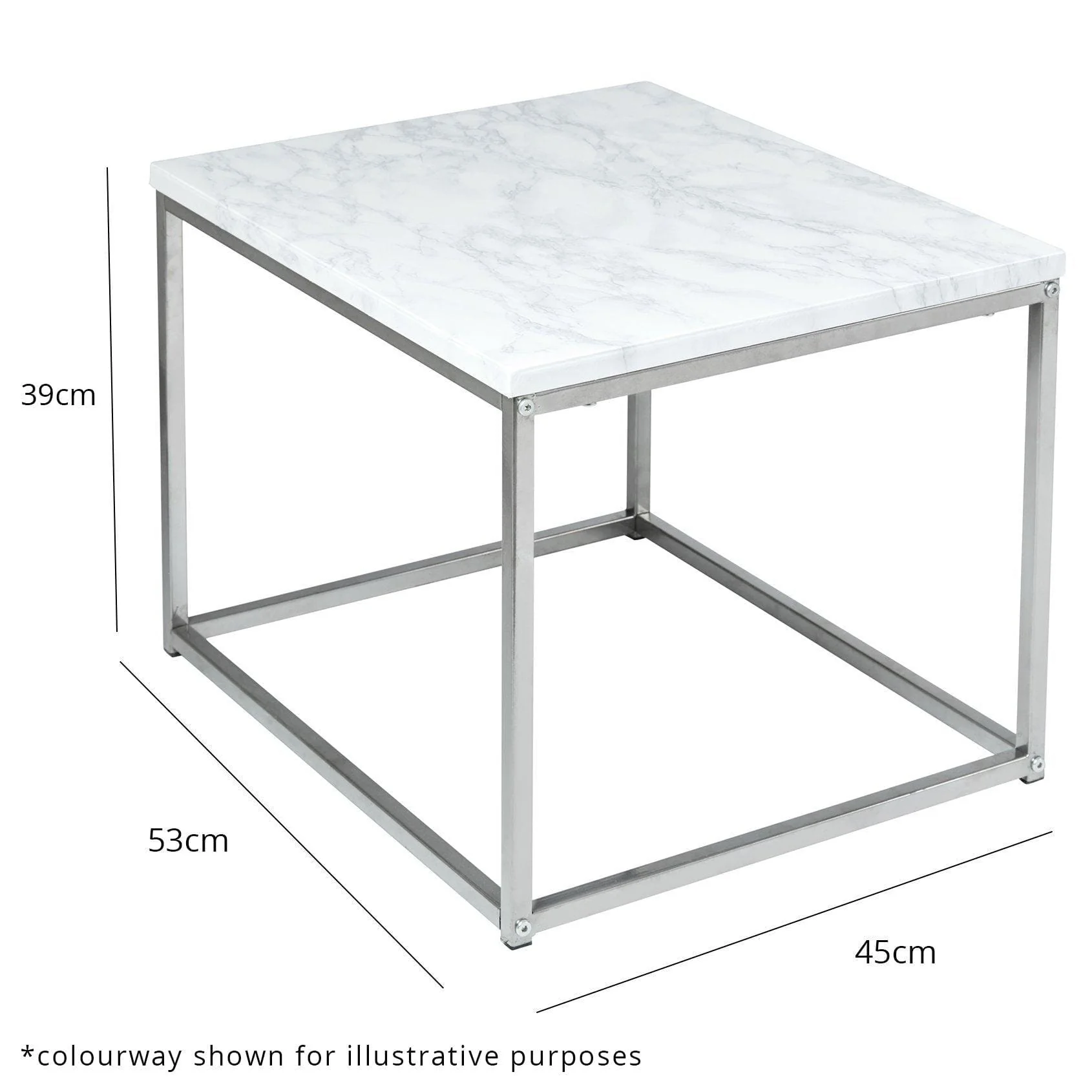 Outlet - Jay Side Table - Concrete Effect & Chrome - Image 4