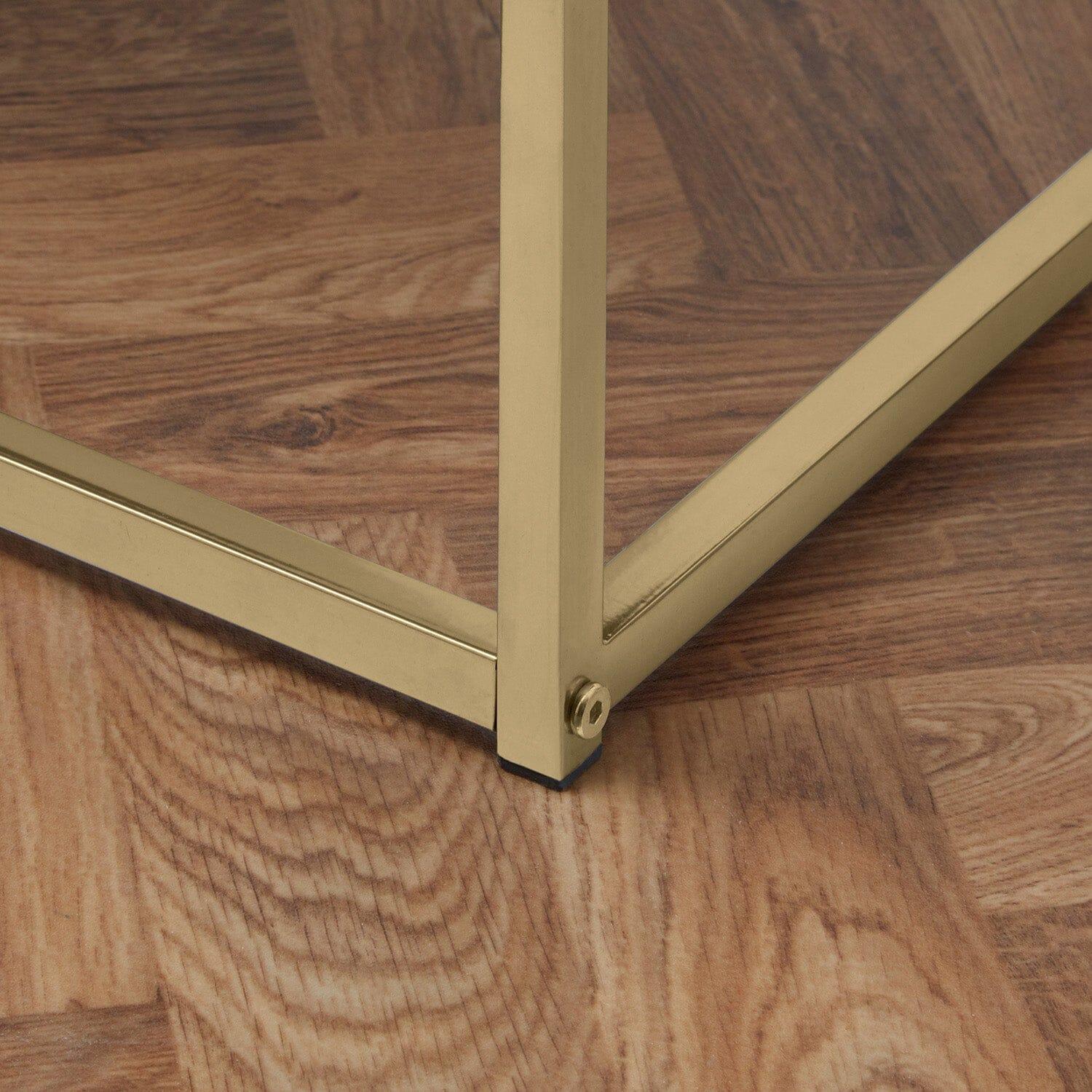 Outlet - Jay side table - walnut effect and gold - Image 4