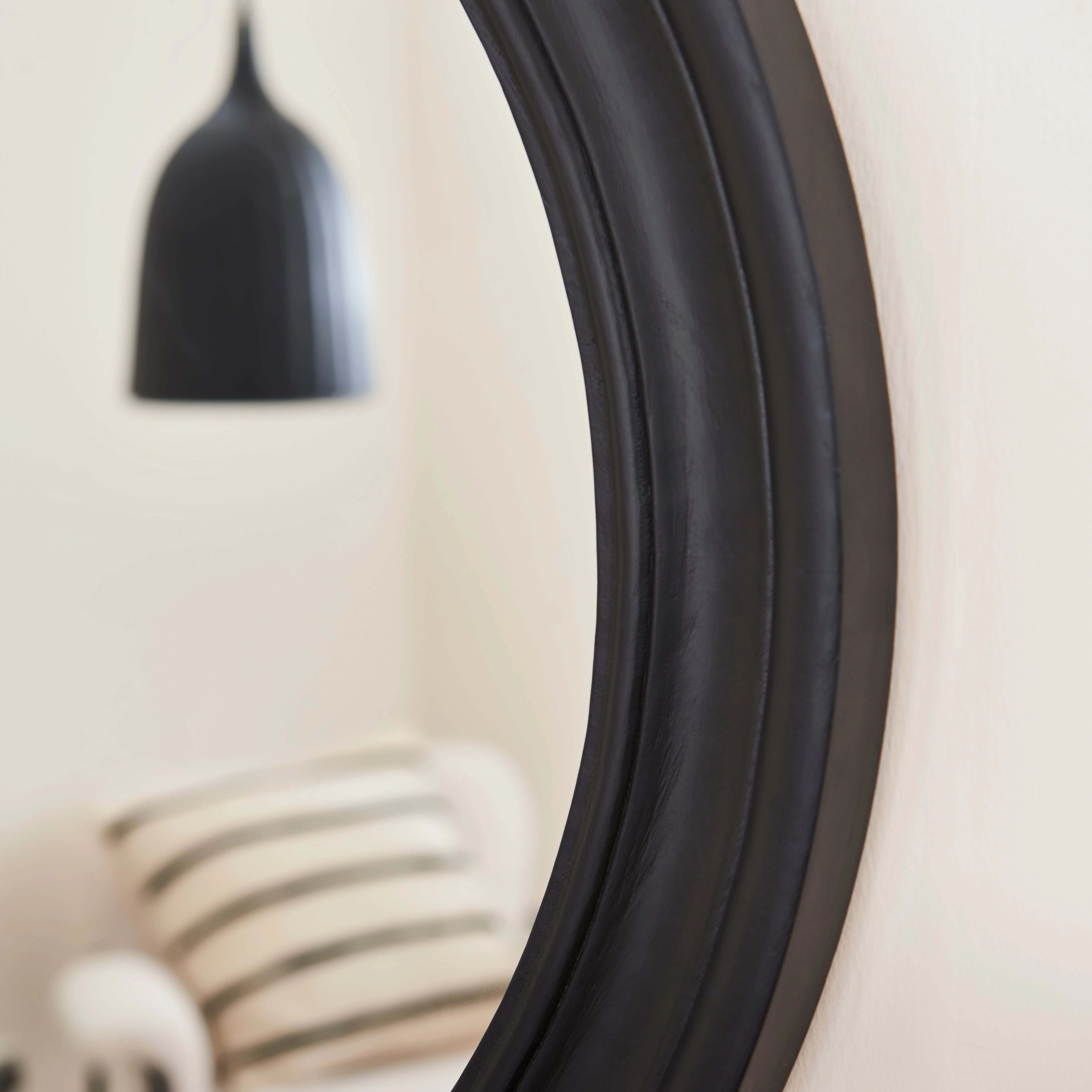 Outlet - Langton 75cm Wooden Mirror - Black - Image 5