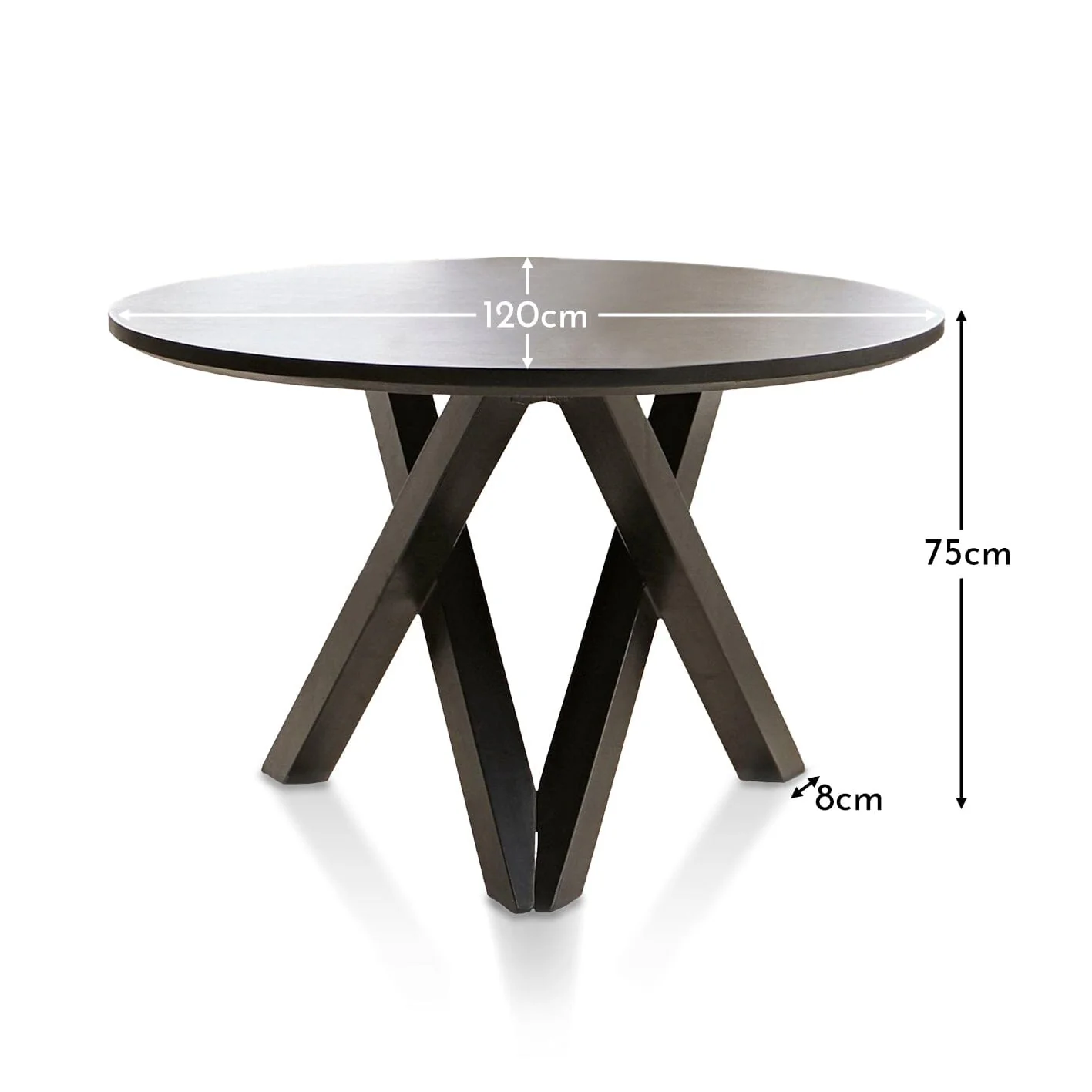 Outlet - Levi Jet Black Acacia Wood Round Dining Table - Image 6