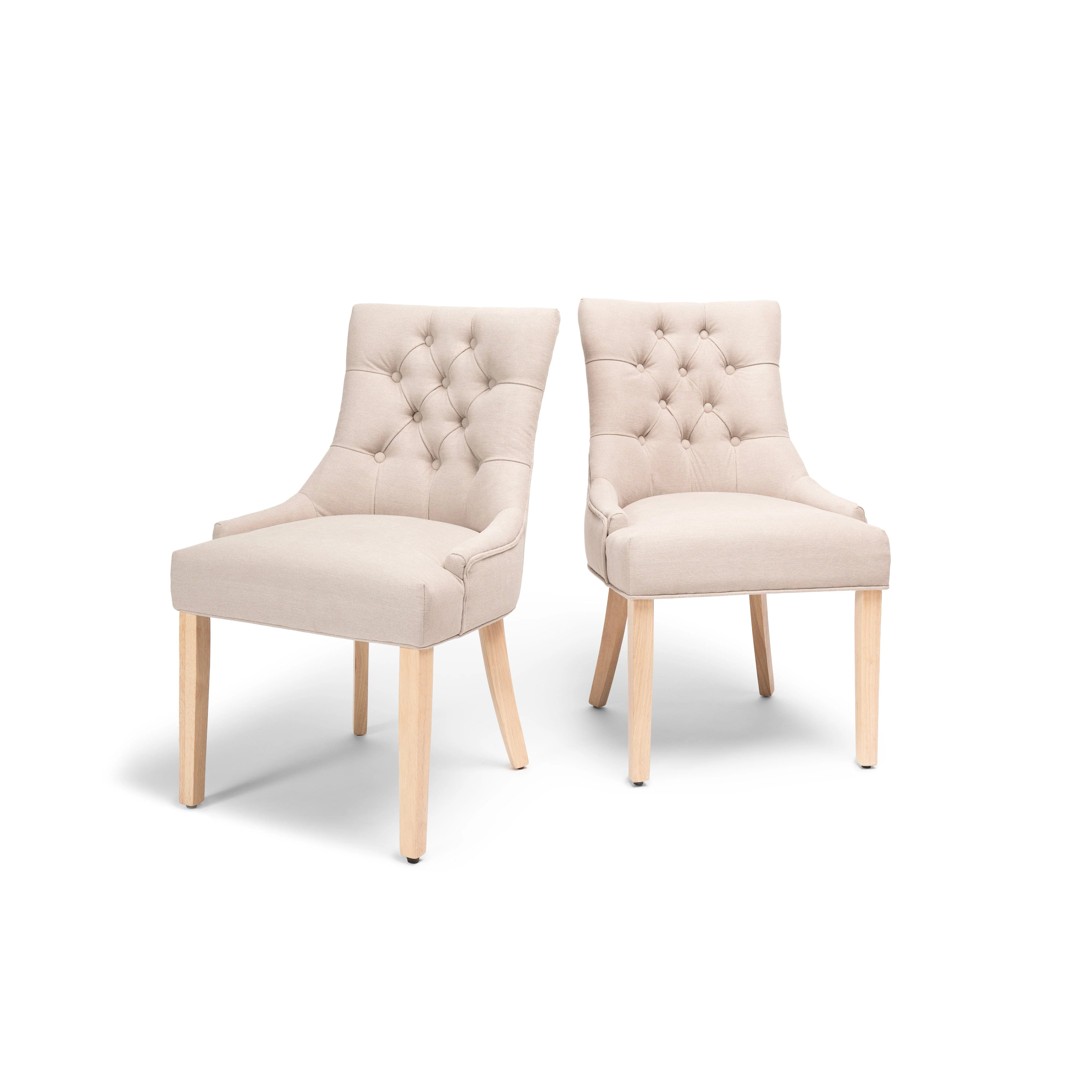 Outlet - Louis Sand Dining Chairs - Set of 2 - Whitewash Legs - Image 3