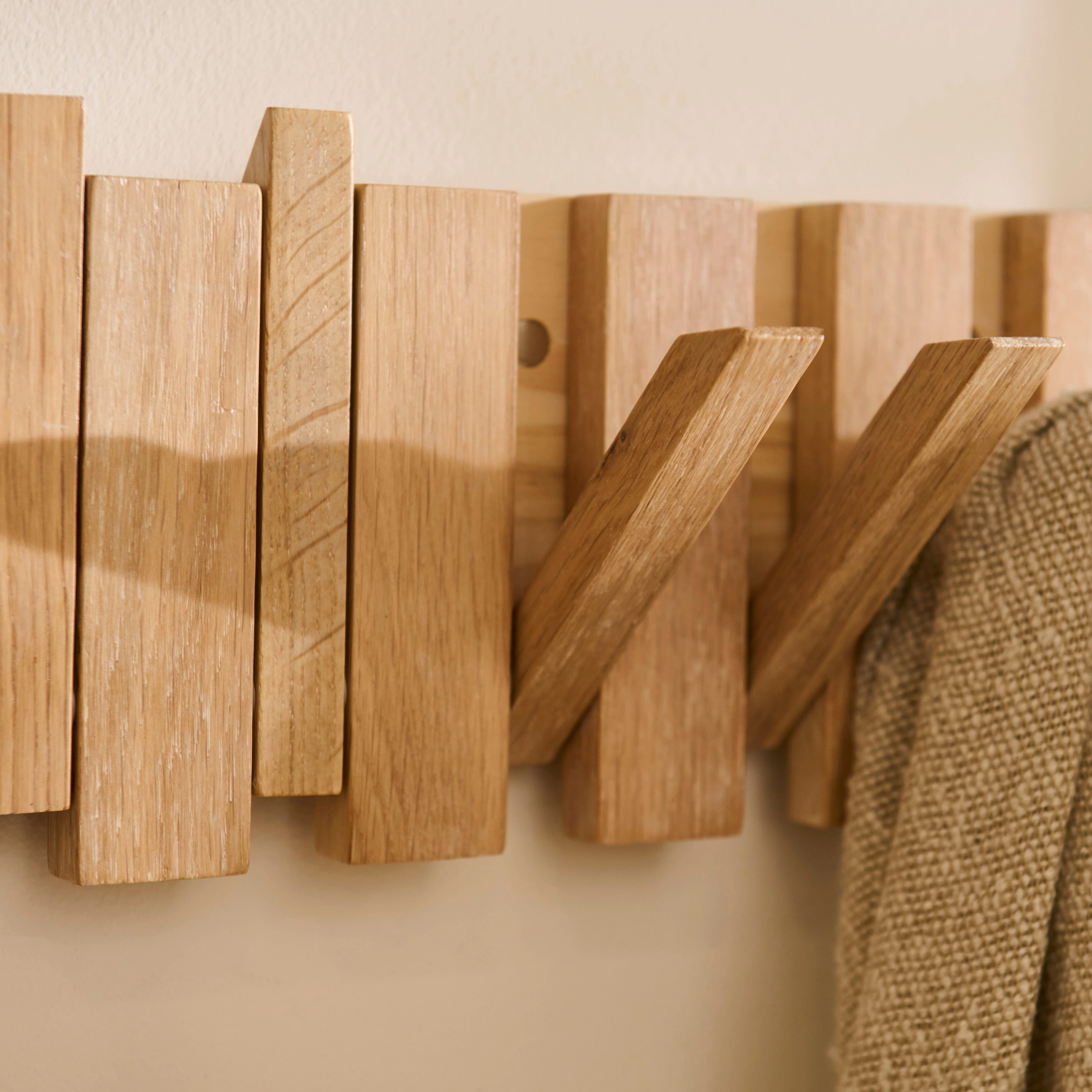 Outlet - Lowell Whitewash Oak Folding Coat Rack - Image 6