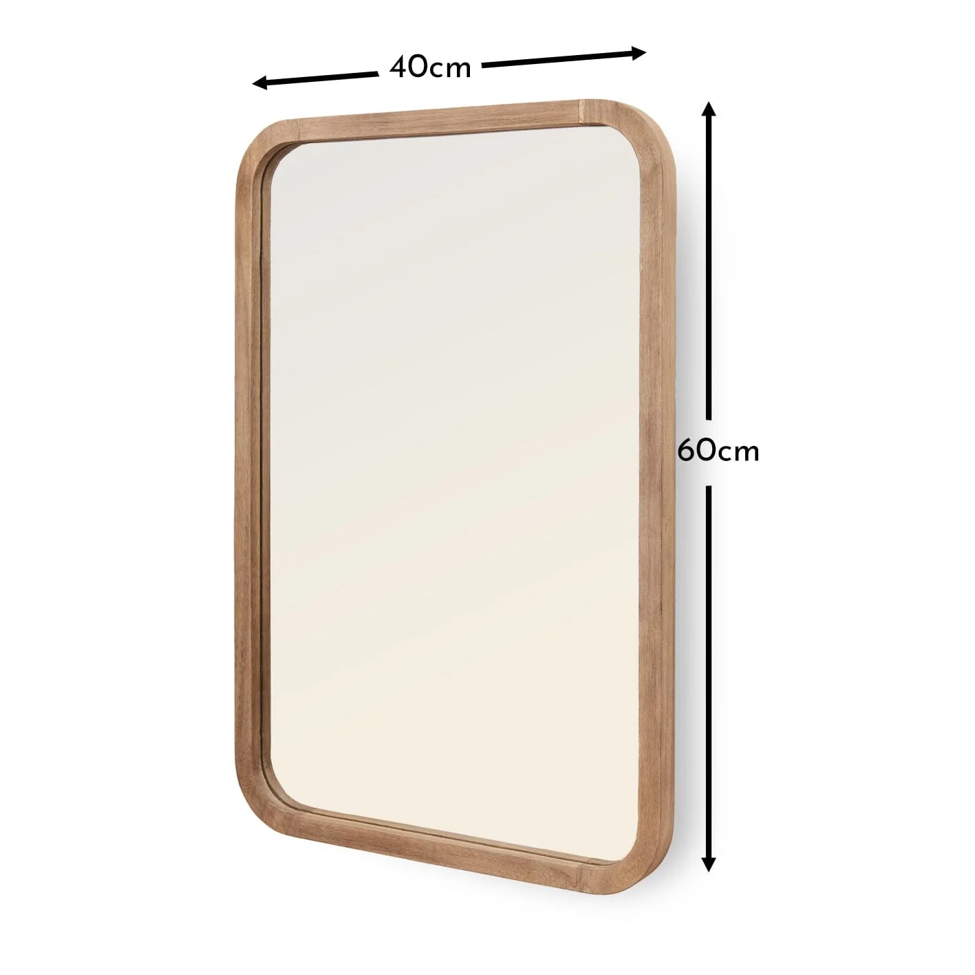 Lyndon 60x40cm Wooden Mirror - Natural - Image 8