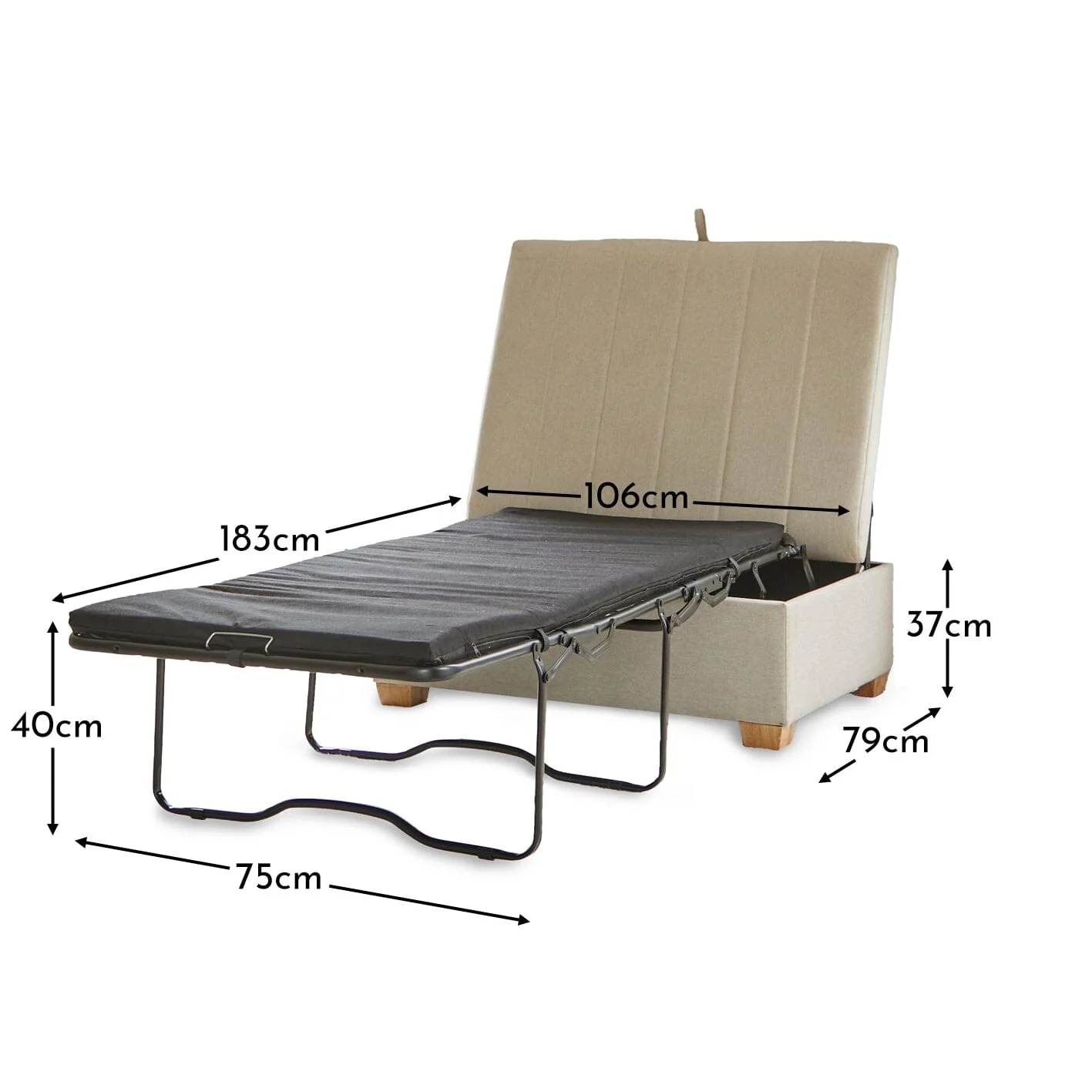 Madeleine Bed in a Box - Sand with Pale Oak Legs - Image 15