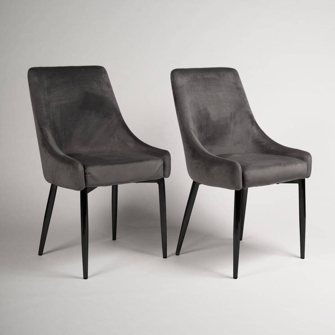 Outlet - Maeve Dining Chairs - Set of 2 - Grey & Black
