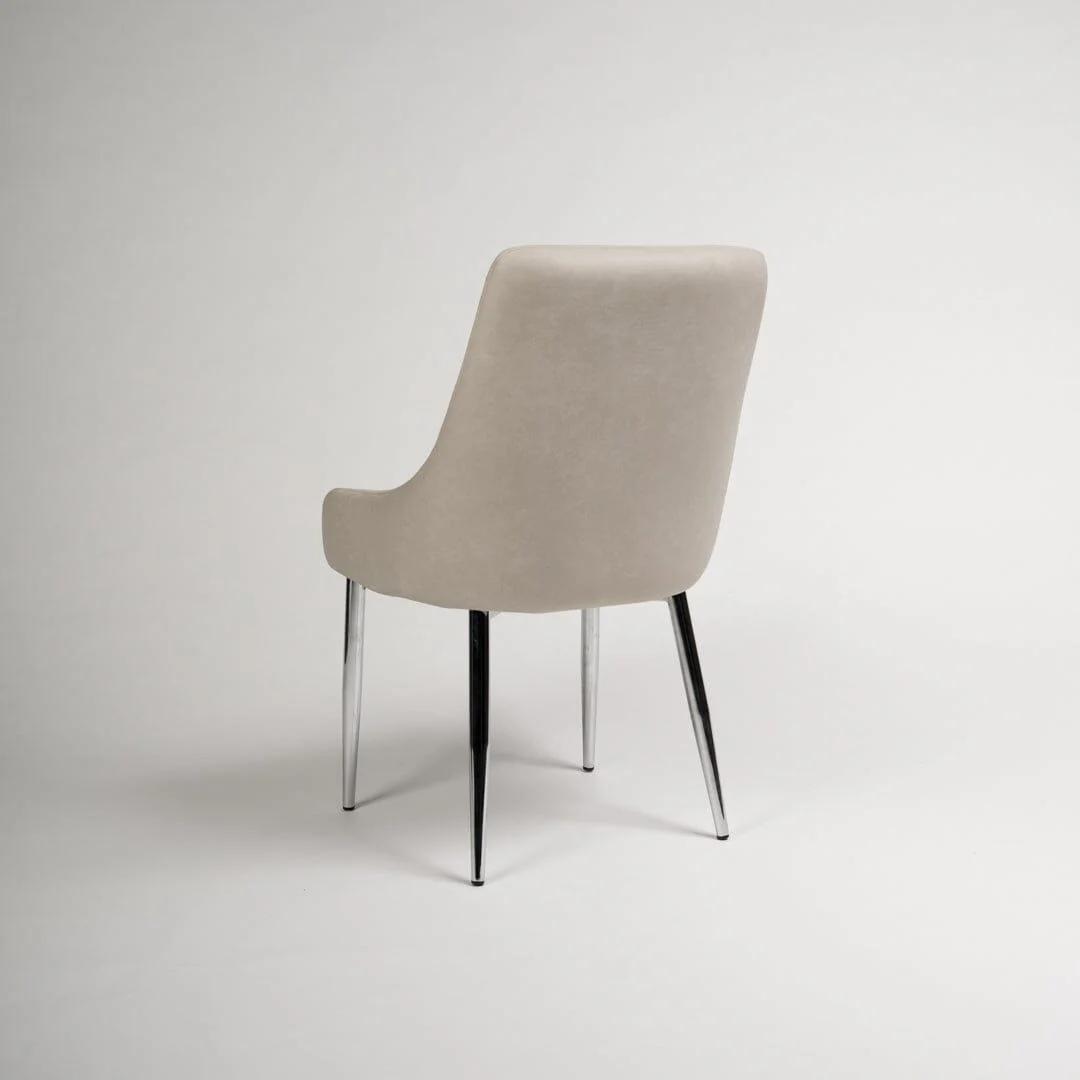 Outlet - Maeve Dining Chairs - Set of 2 - Stone & Chrome - Image 5