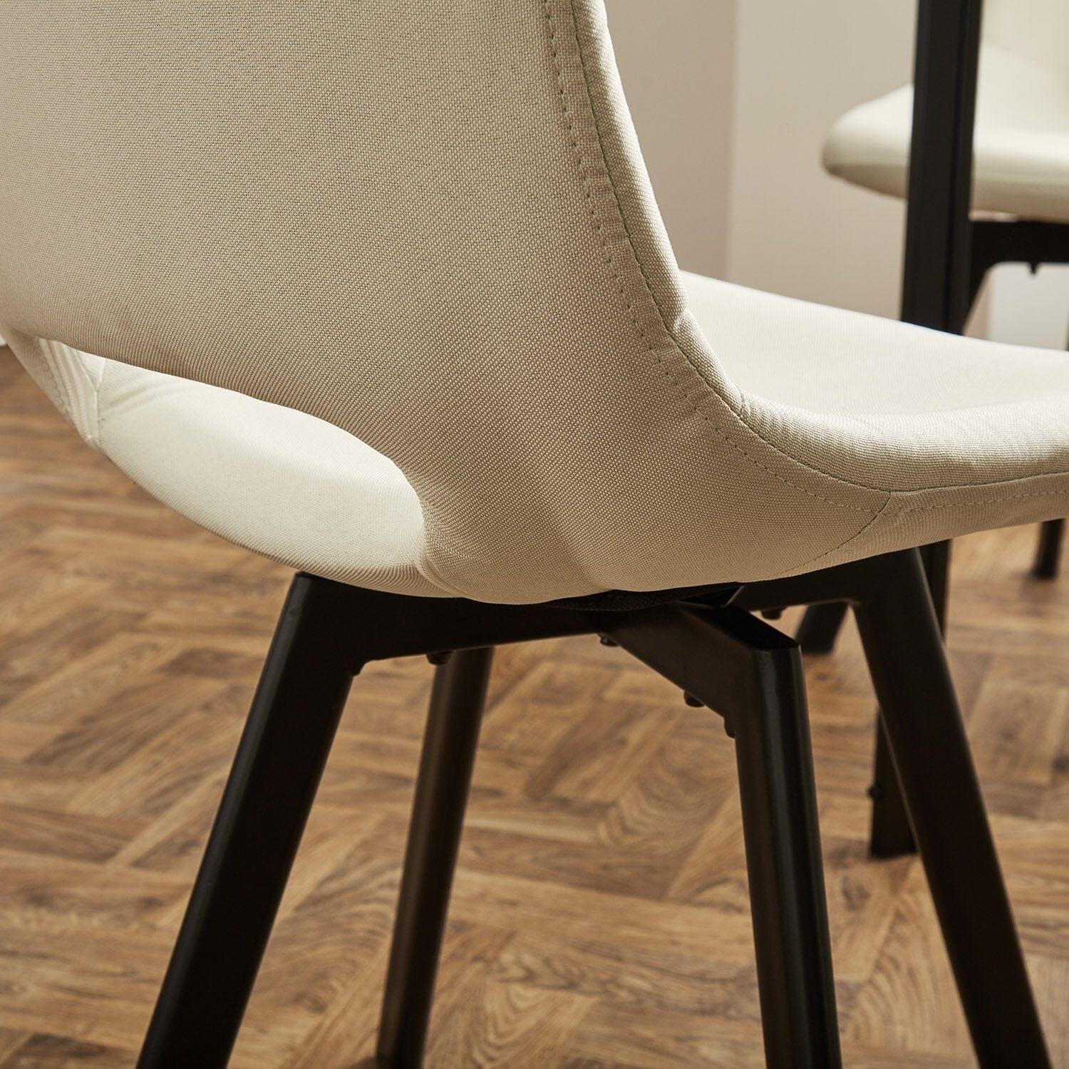 Outlet - Margot Dining Chairs - Set of 2 - Cream & Black - Image 6