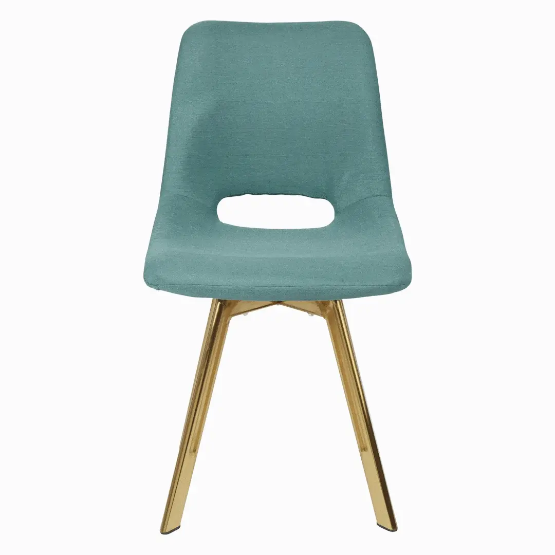 Outlet - Margot Dining Chairs - Set of 2 - Teal & Brass - Image 7