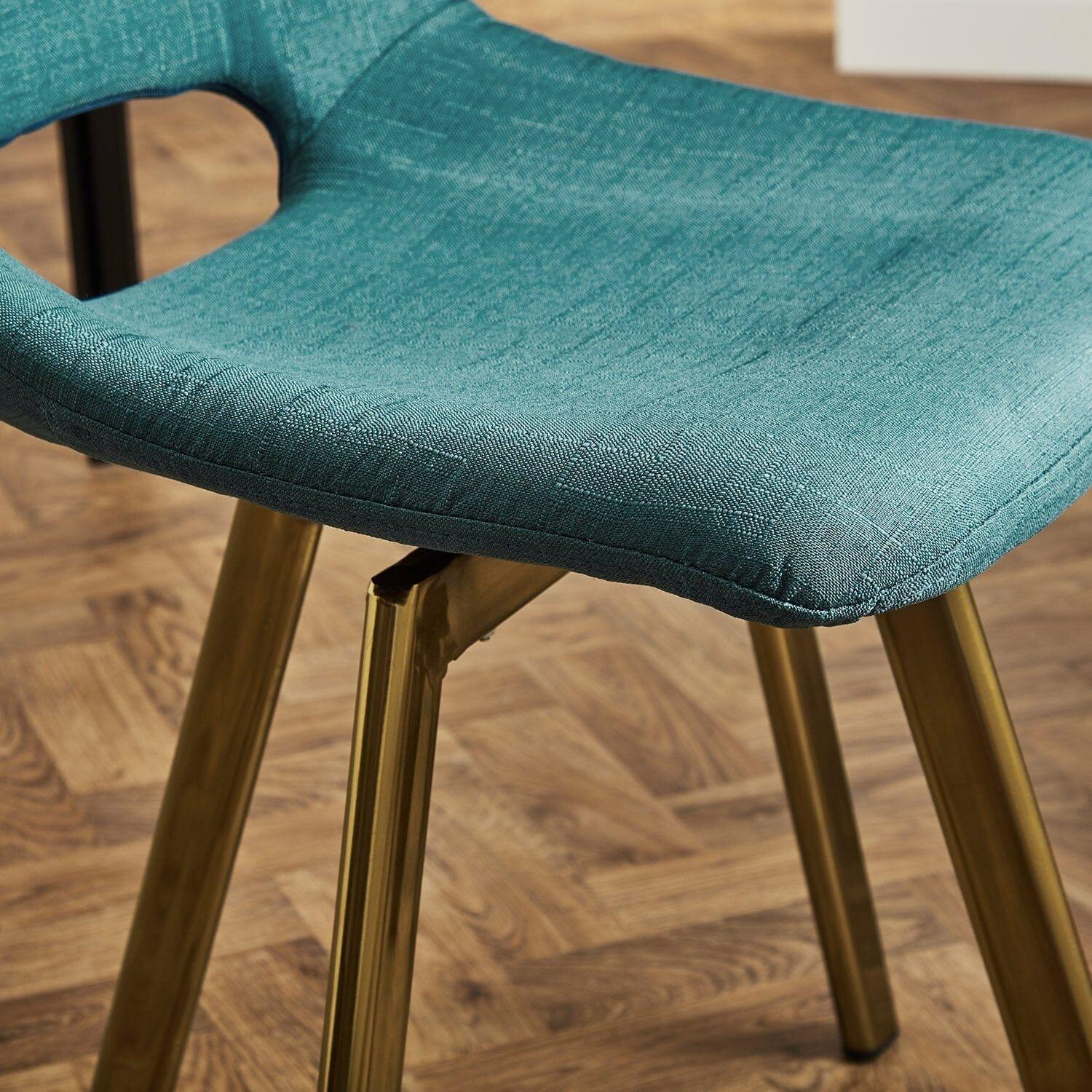 Outlet - Margot office chair - teal and brass - Image 3